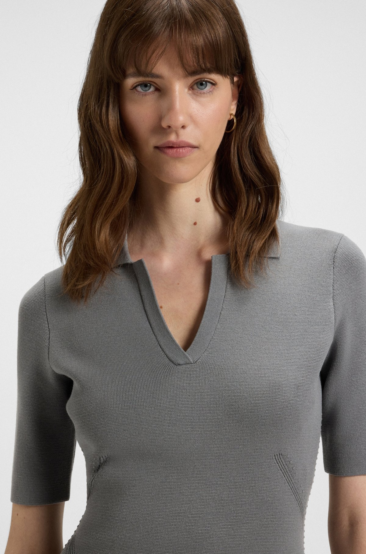 KNITTED DRESS WITH SKIPPER COLLAR - 4