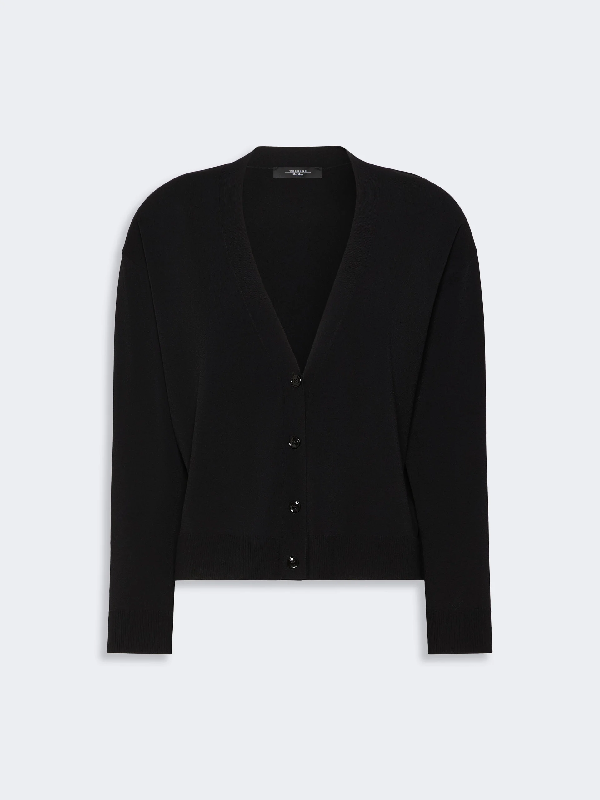 BOARIO Viscose yarn V-neck cardigan - BLACK - 1