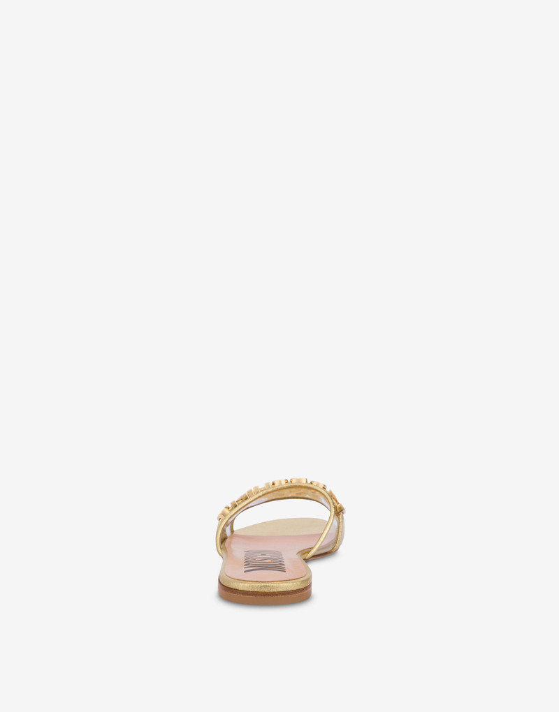Moschino FOILED JEWEL LOGO FLAT SANDALS outlook