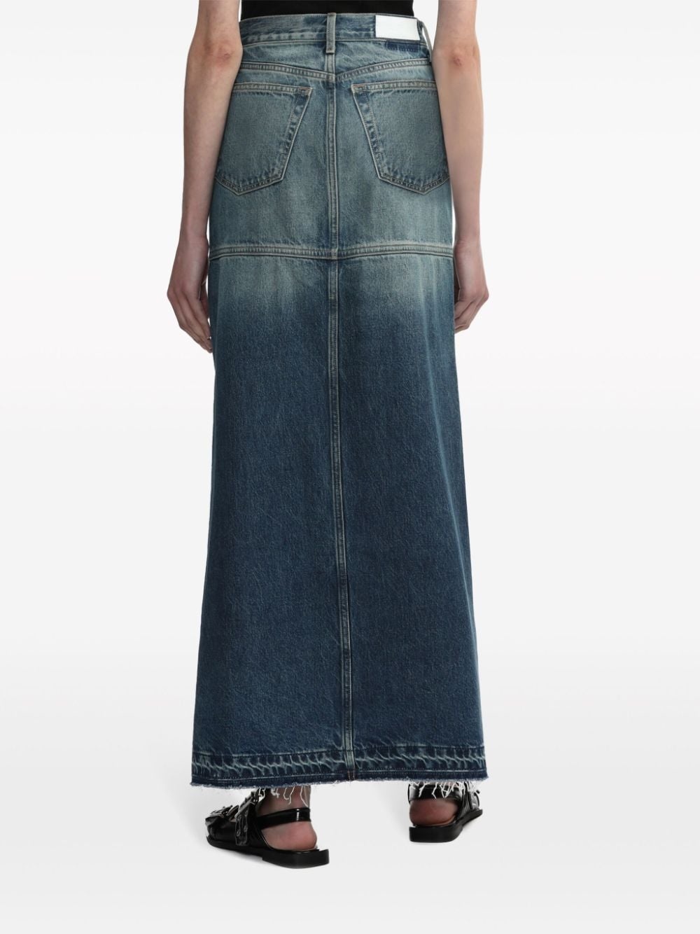 mid-rise maxi denim skirt - 4