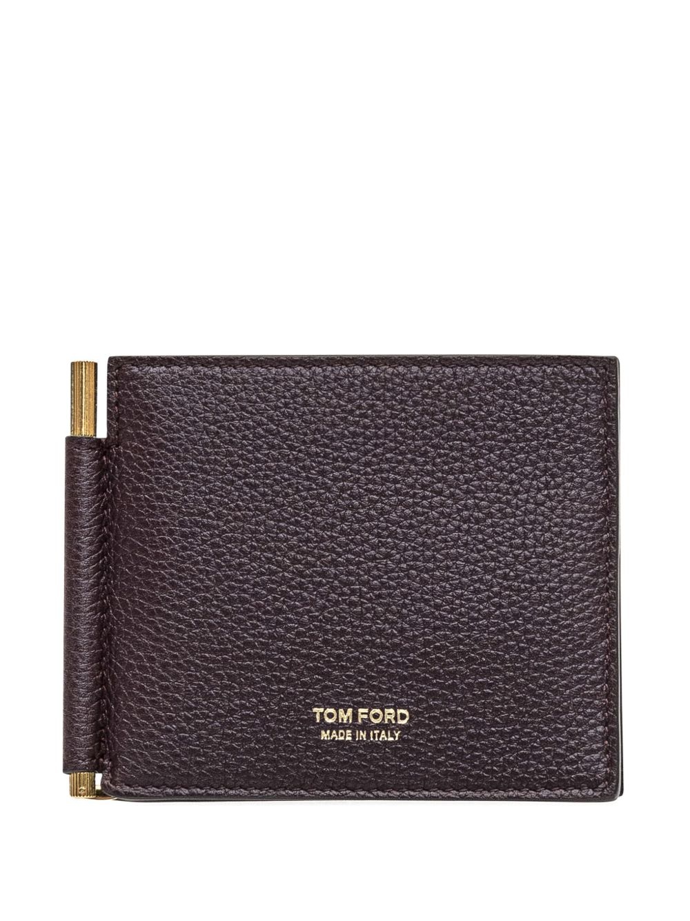 logo-print leather wallet - 1