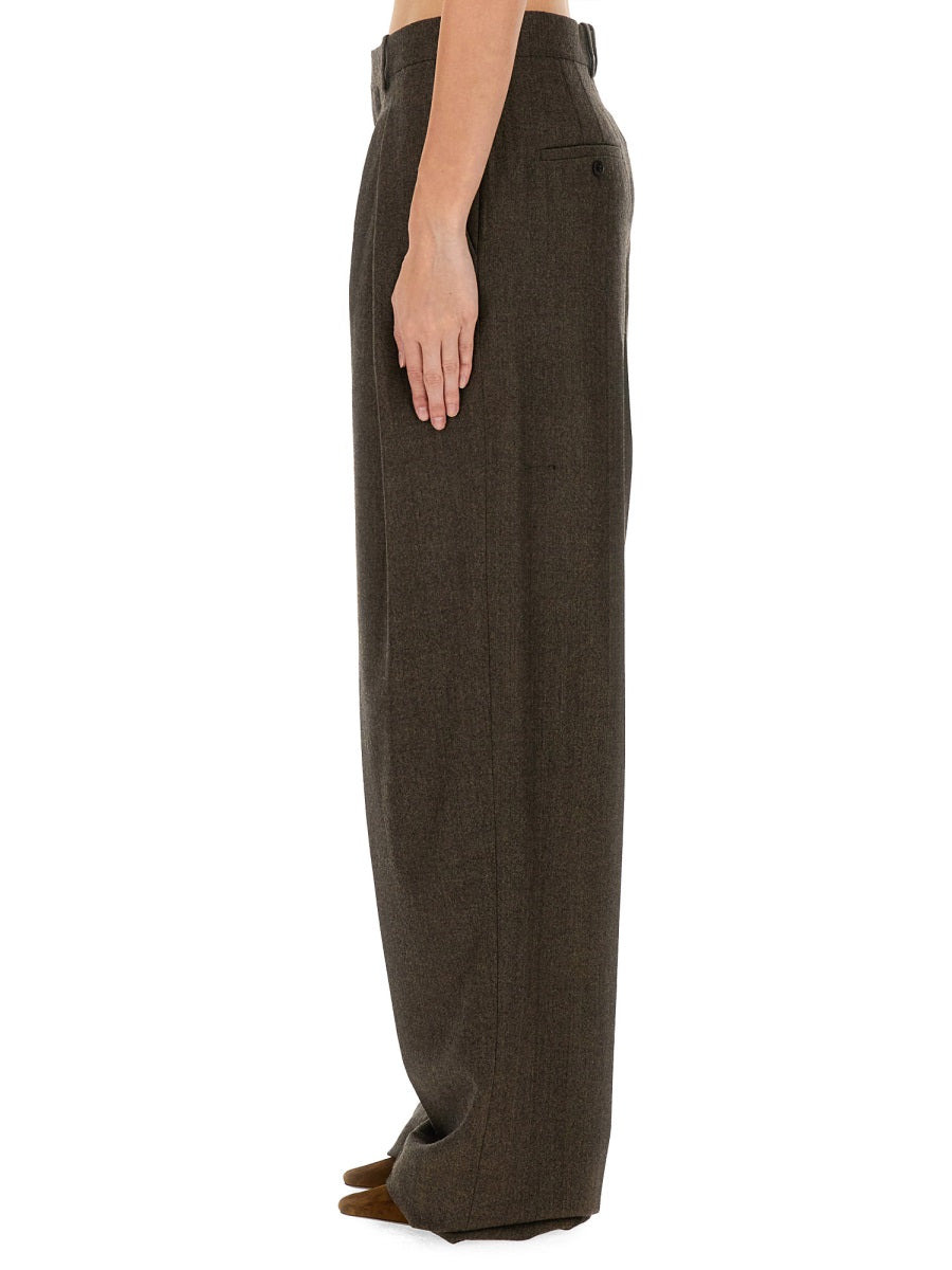 Wool Wide Leg Pants - 4