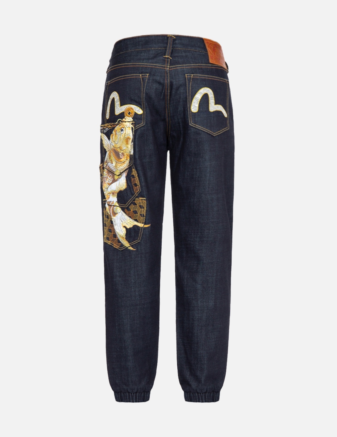 TATTOO KOI EMBROIDERY MULTI-POCKET JOGGER PANTS - 2