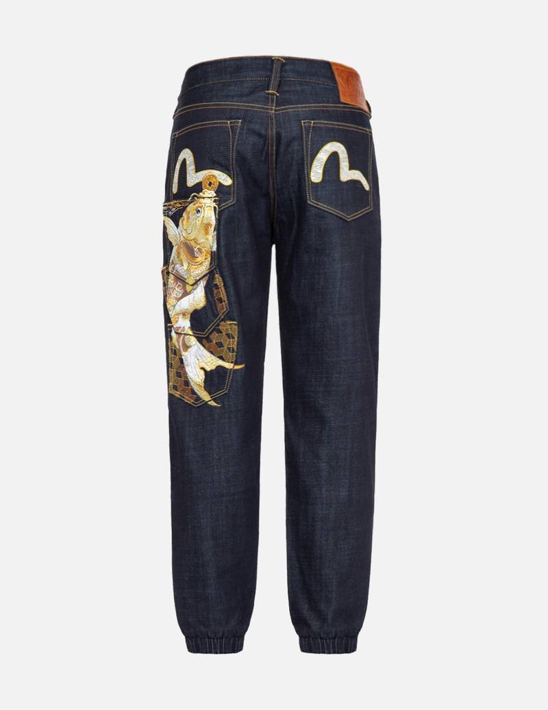 EVISU TATTOO KOI EMBROIDERY MULTI-POCKET JOGGER PANTS outlook