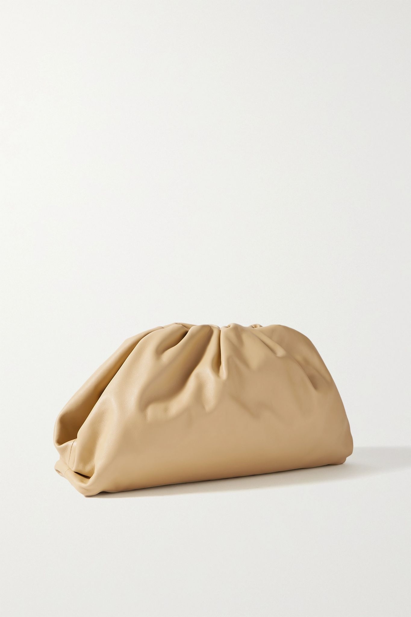 The Pouch large gathered leather clutch - 3