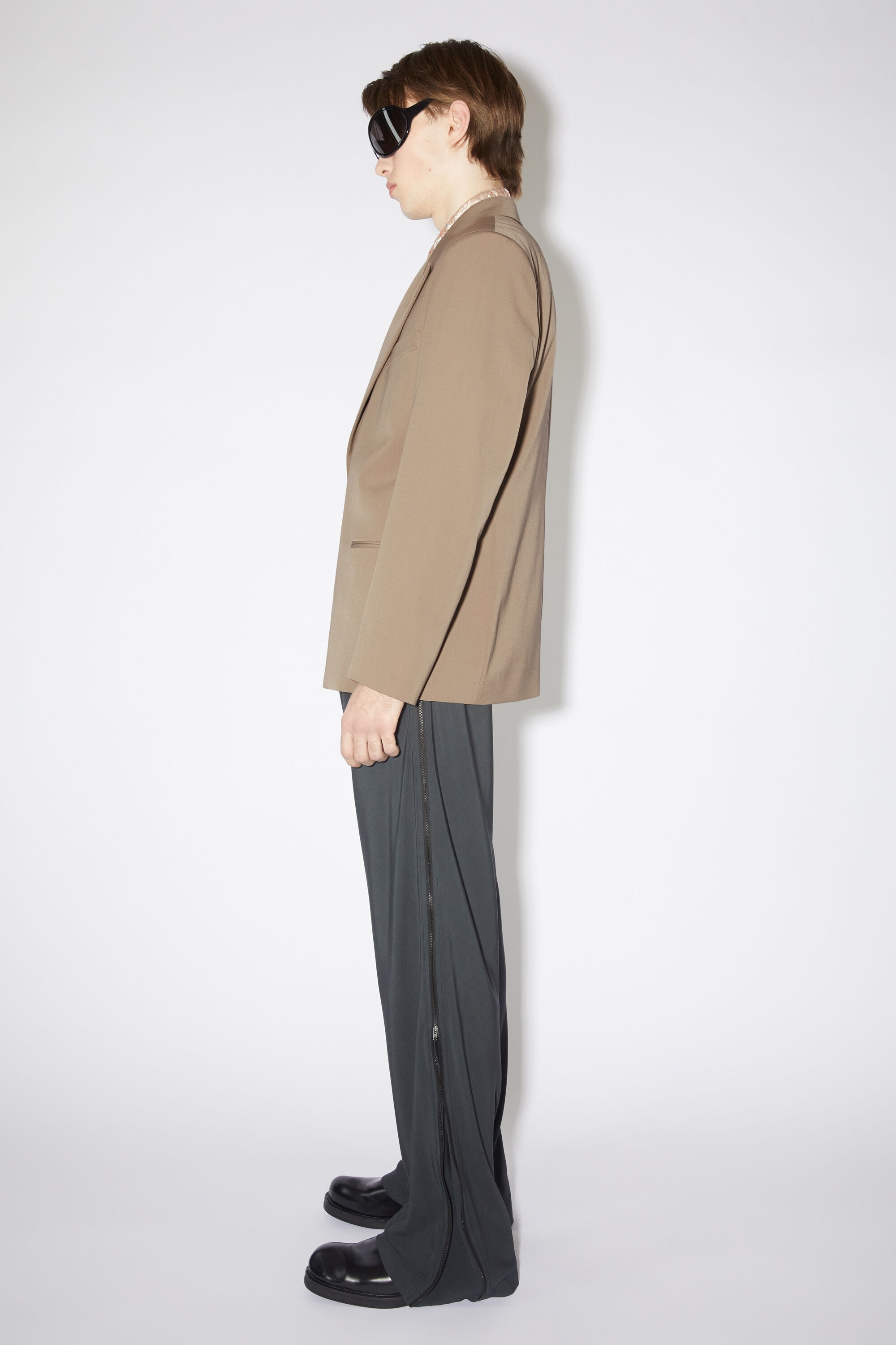 Regular fit suit jacket - Mud grey - 4
