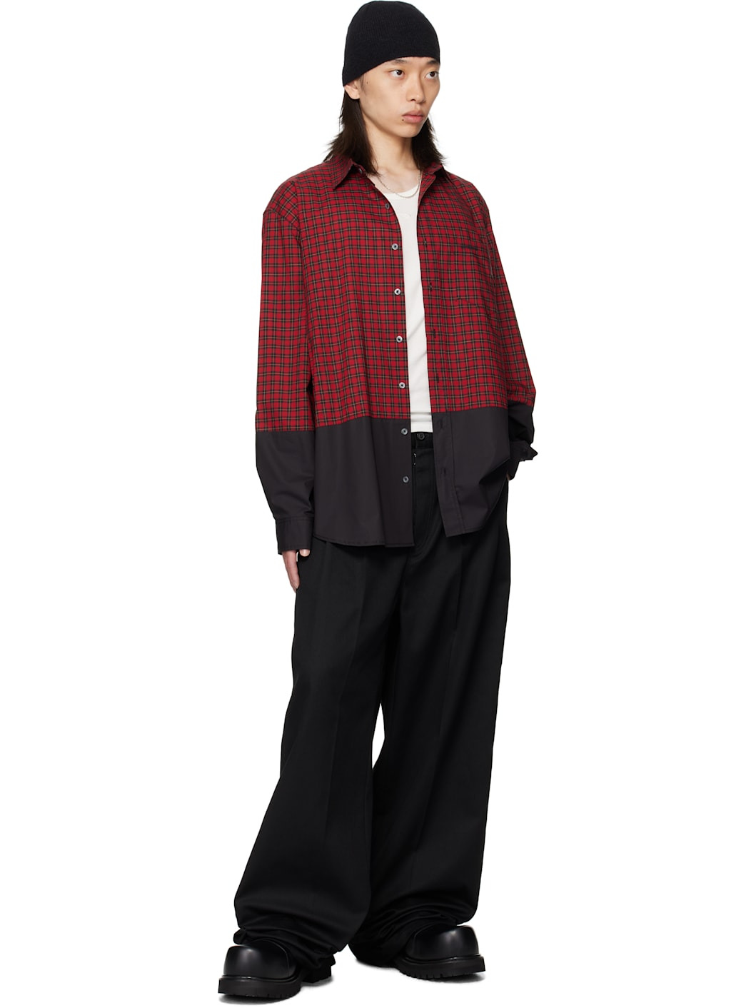 Red & Black Splitted Shirt - 4