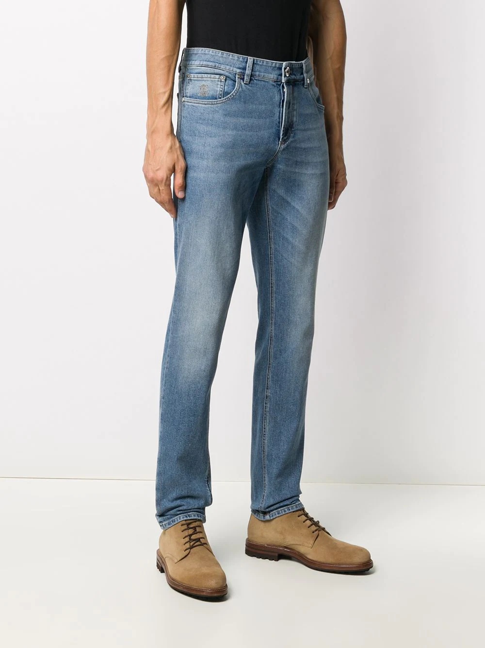 whiskered straight jeans - 3