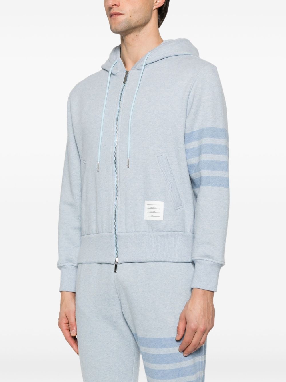 4-Bar stripe zipped hoodie - 3