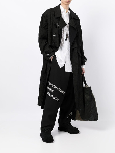 Yohji Yamamoto belted wool maxi coat outlook