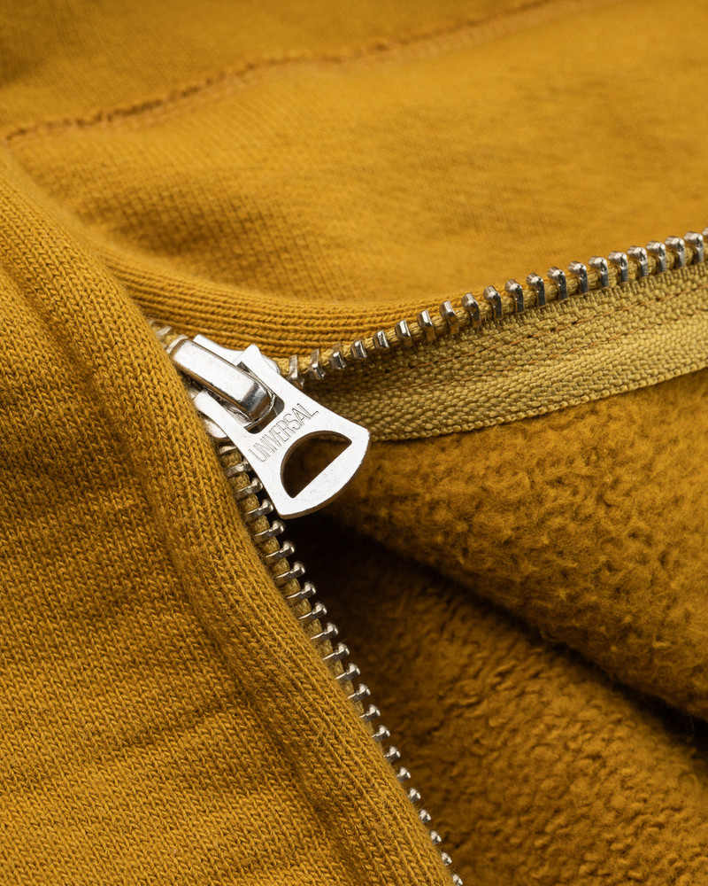 IHSW-81L-MUS-NP 14OZ ULTRA HEAVYWEIGHT LOOPWHEEL COTTON ZIPPERED HOODIE - MUSTARD 7