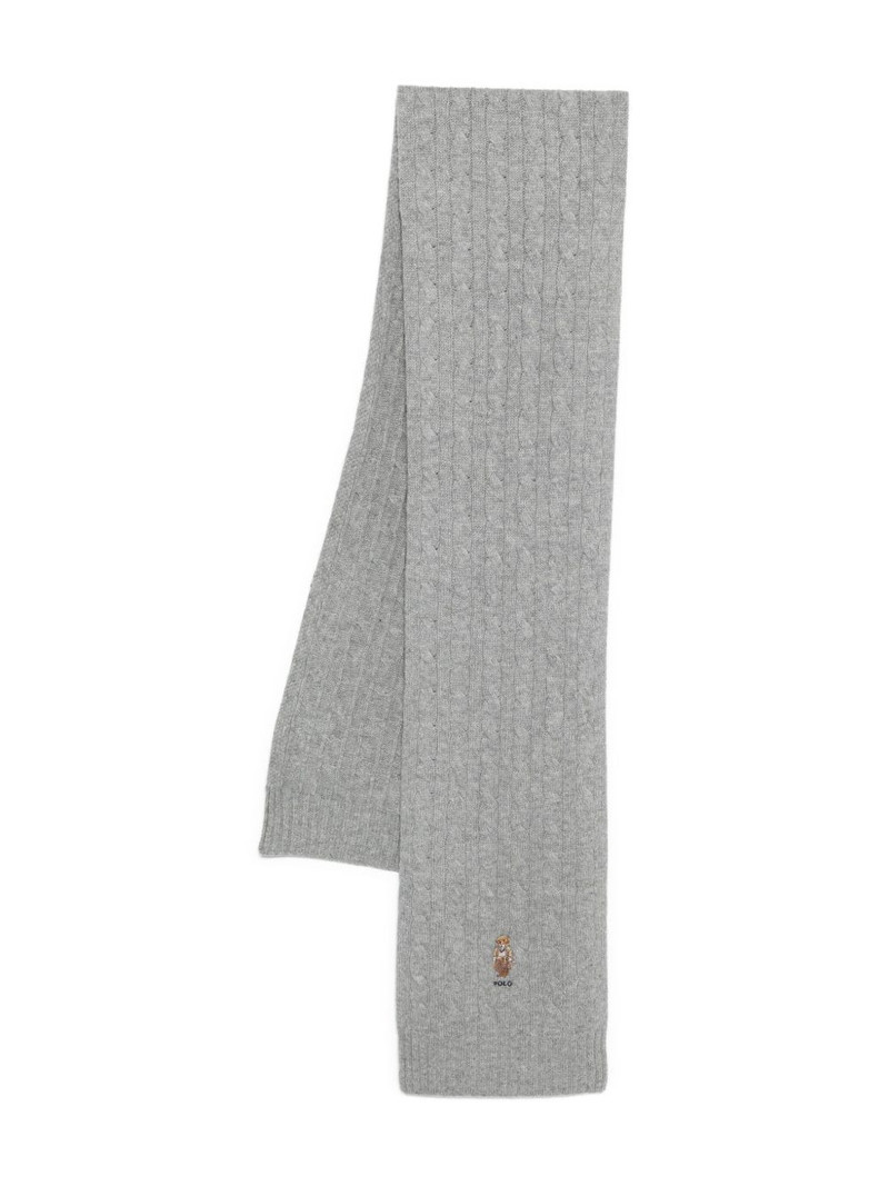 Polo Bear cable-knit scarf 1