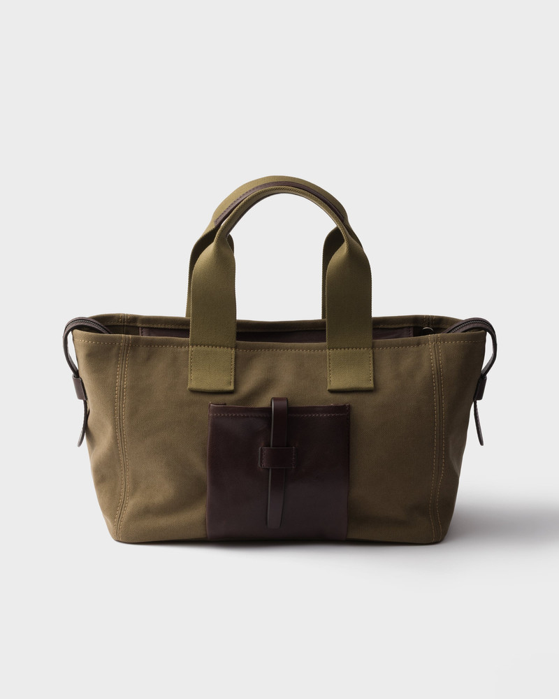 Prada Route large canvas and leather tote bags 4