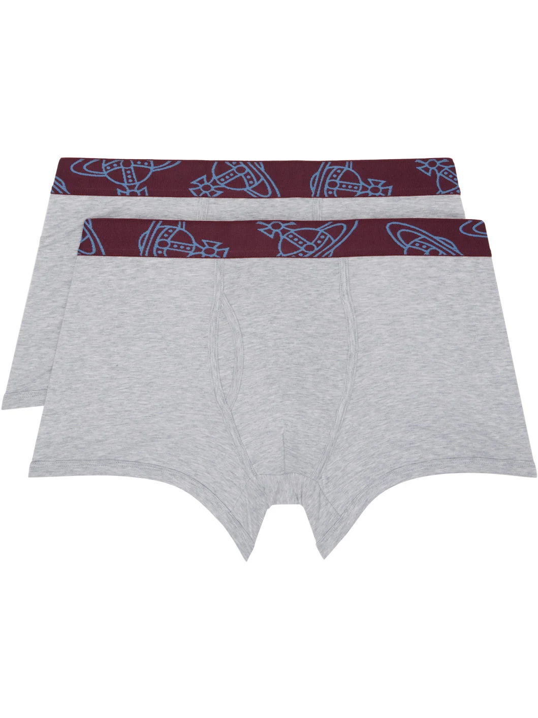 Two-Pack Gray Cotton Boxer Briefs - 1