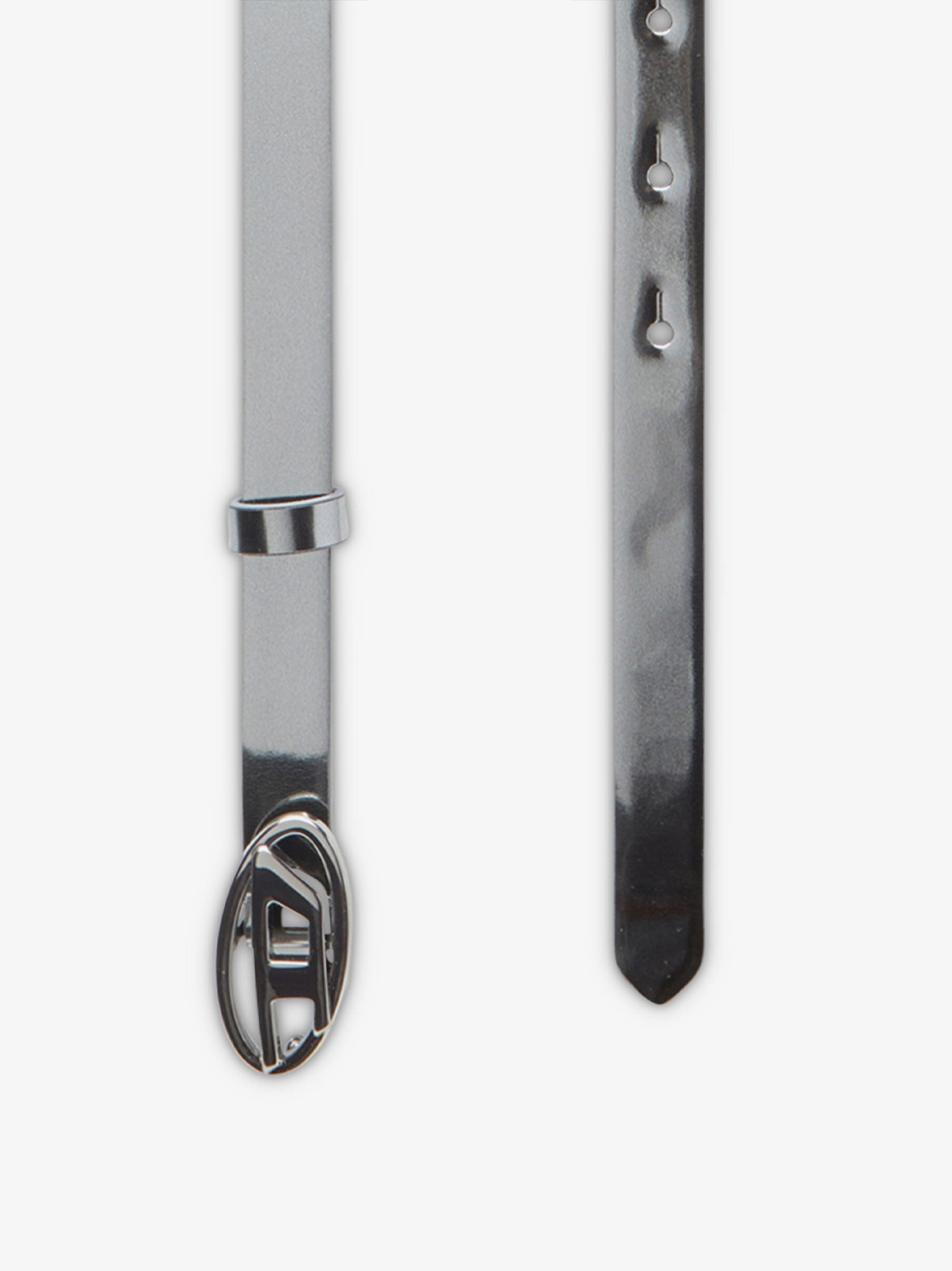 Diesel Silver Leather Belt - 2