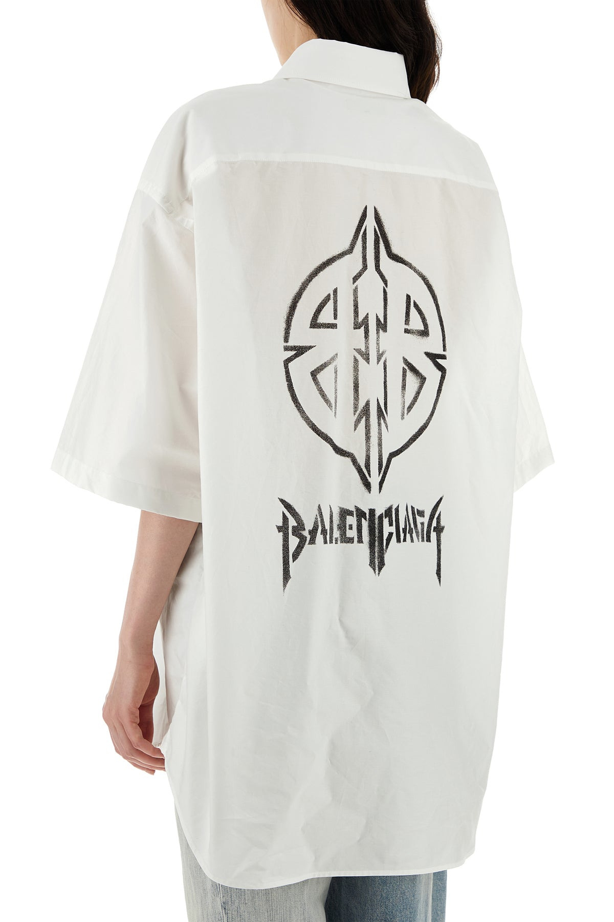 White poplin oversize shirt - 4
