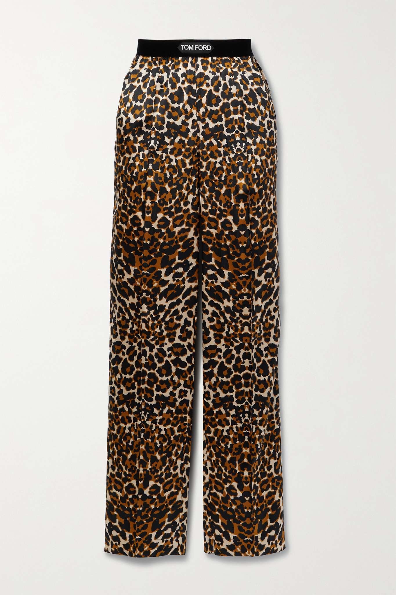 パンツ [TOMFORD] Stretch silk trouser with animalier print Marrone TOM FORD Silk Leopard Pants | Brown | FARFETCH