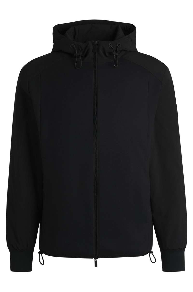 HOODED REGULAR-FIT JACKET IN MIXED MATERIALS 1