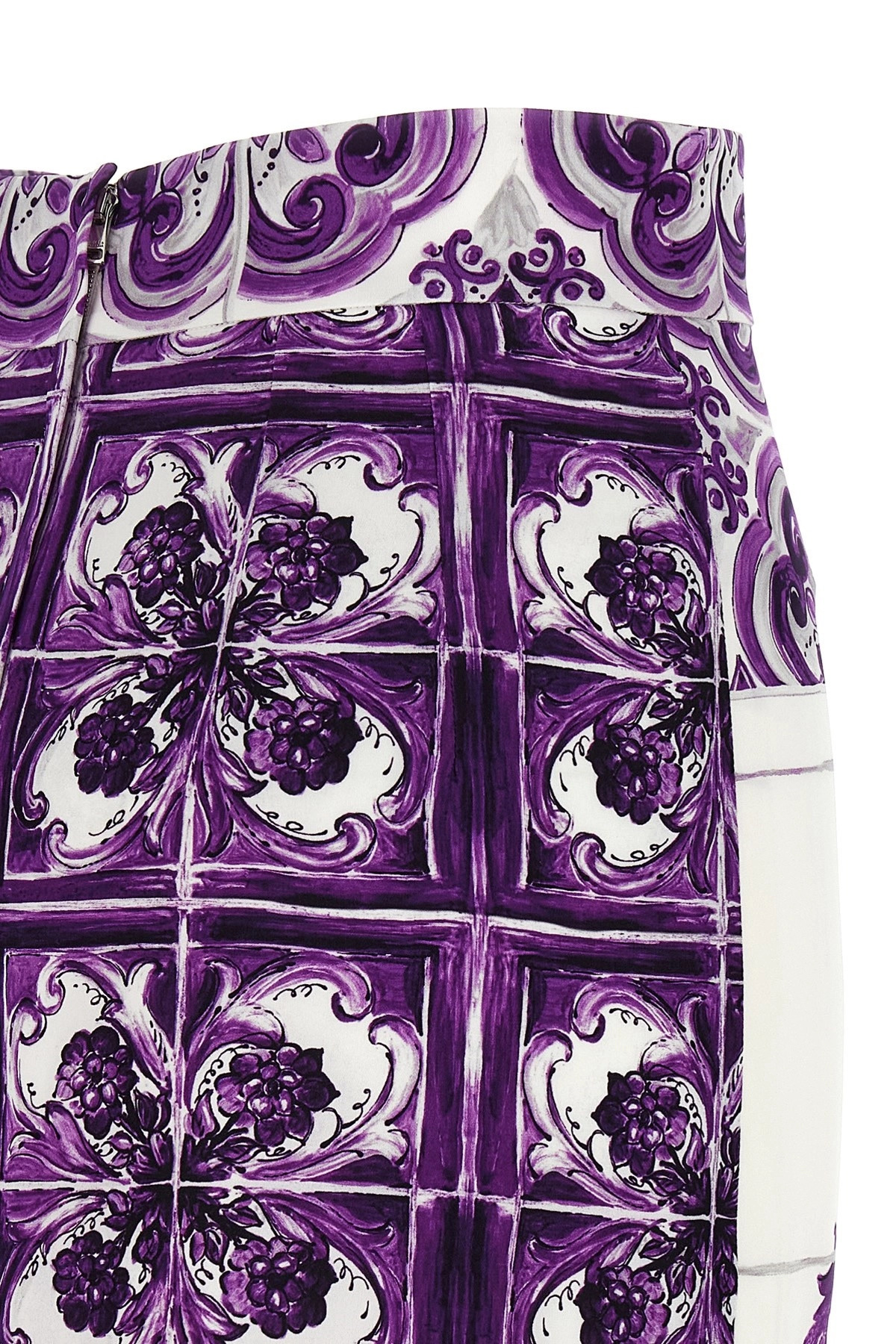 'Maiolica' print silk skirt - 5