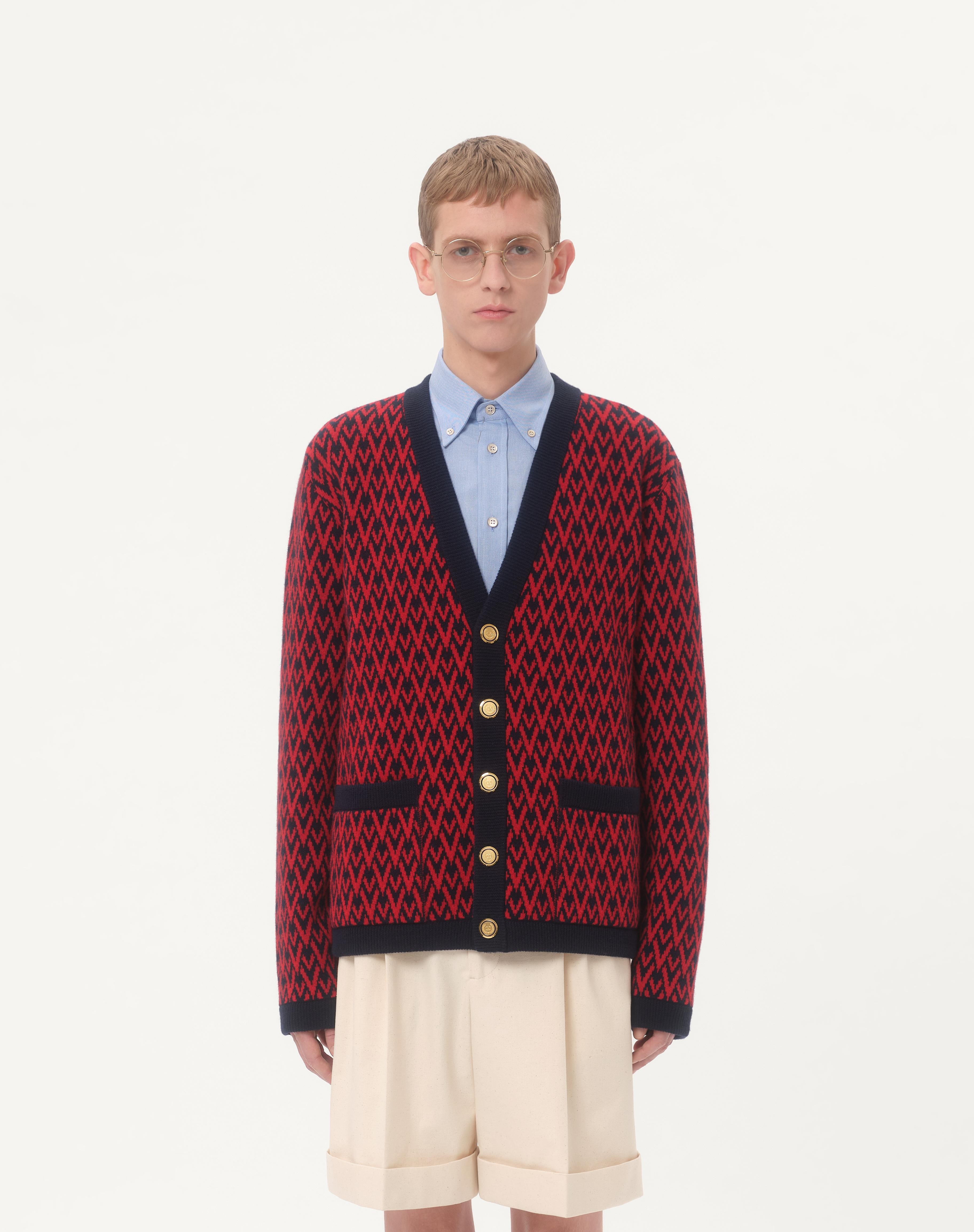 WOOL CARDIGAN WITH TOUTE LA V PATTERN - 5