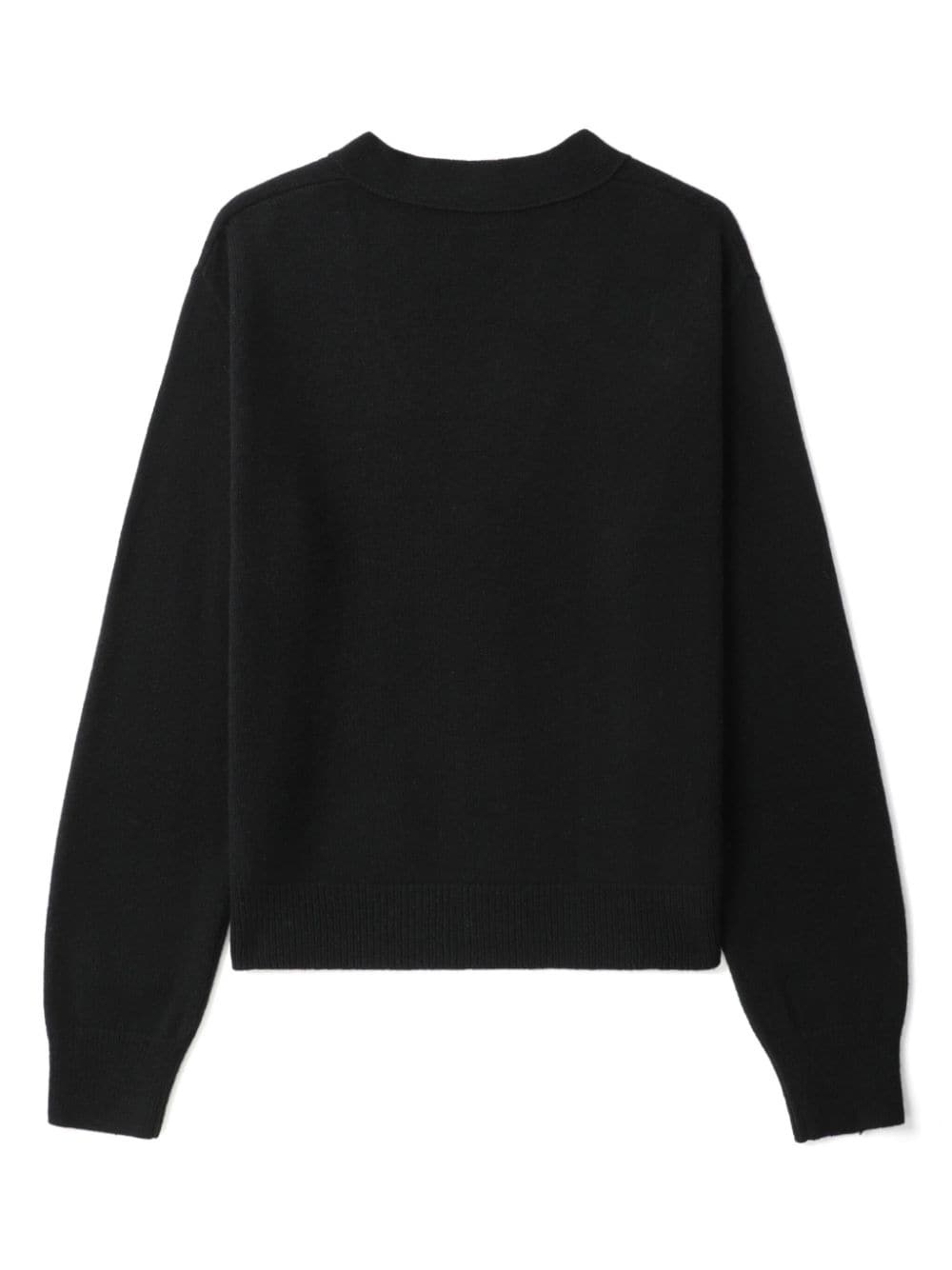 logo-print V-neck jumper - 6