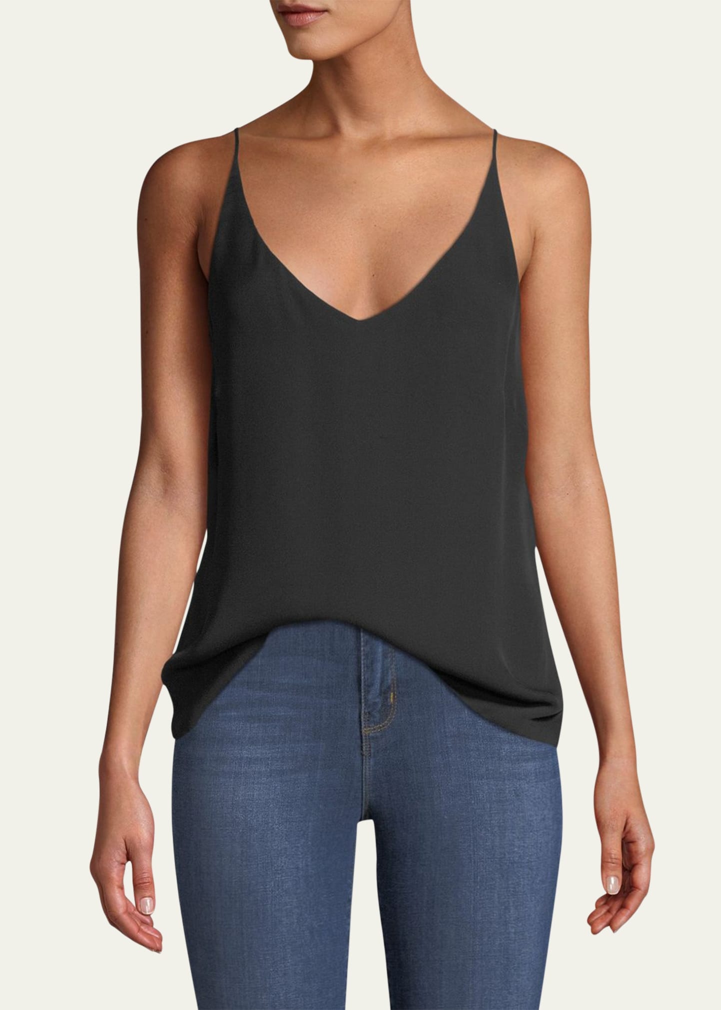 Gabriella Silk V-Neck Tank - 2