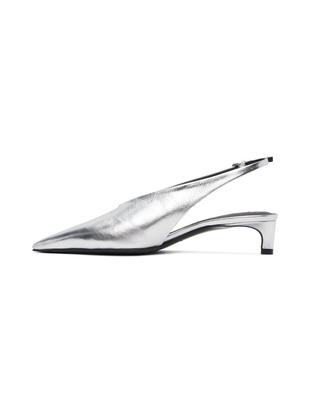 Silver Sling Back Heels - 3