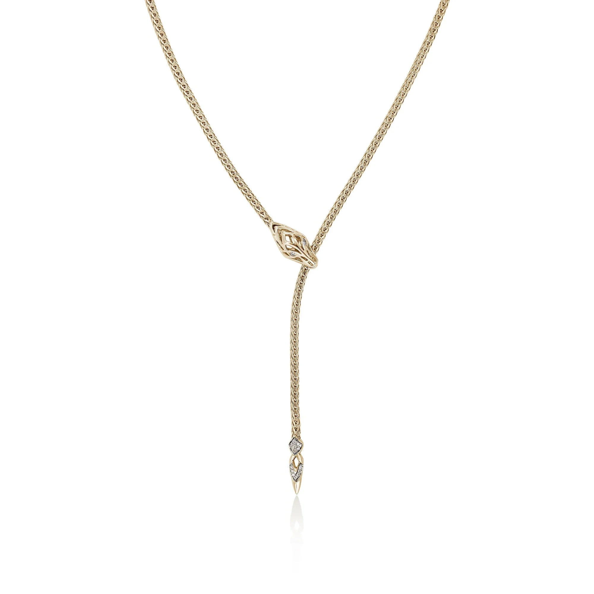 Naga Lariat, Gold, Diamonds, 2.5MM - 1