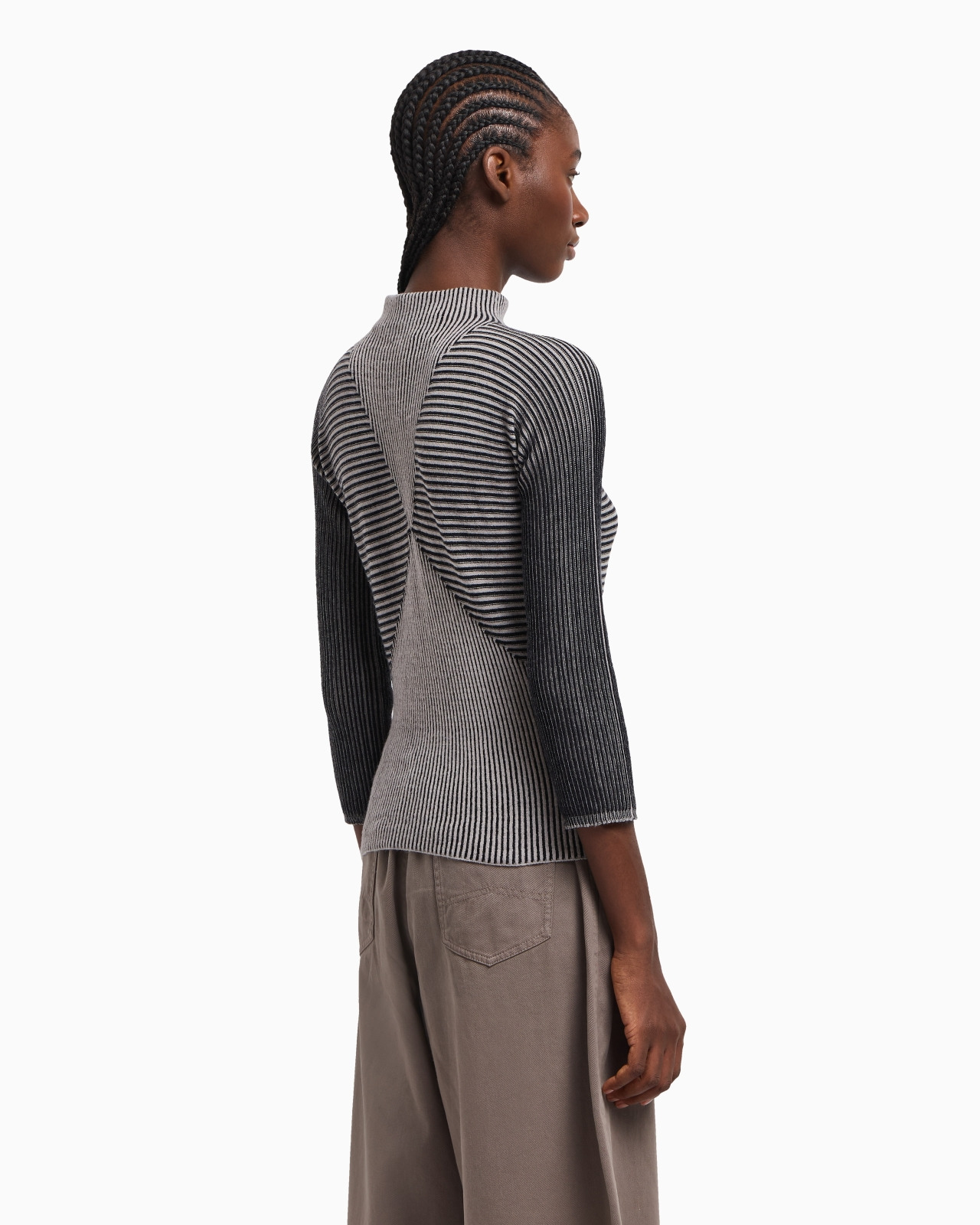 JUMPER WITH STRIPED LINKS-STITCH DETAILS - 3