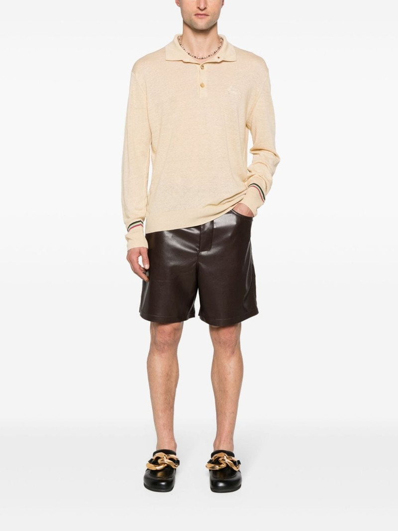 Etro Pegaso-embroidered knitted polo shirt outlook