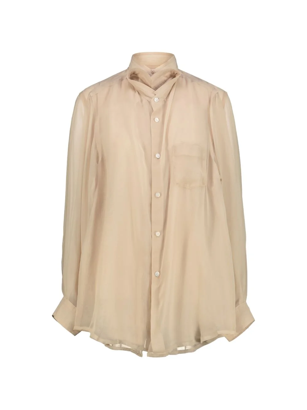 sheer panelled shirt - 1