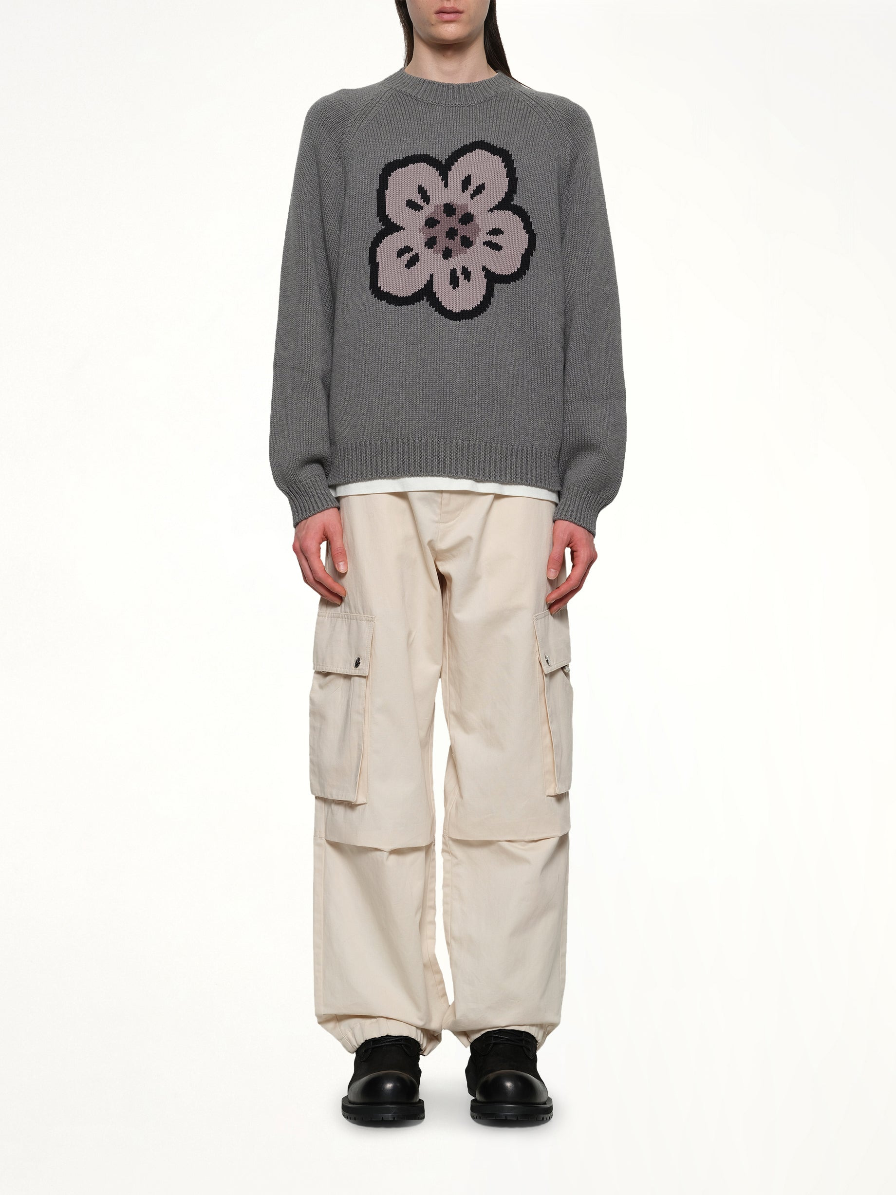 Boke Flower Jumper in Pale Grey - 7
