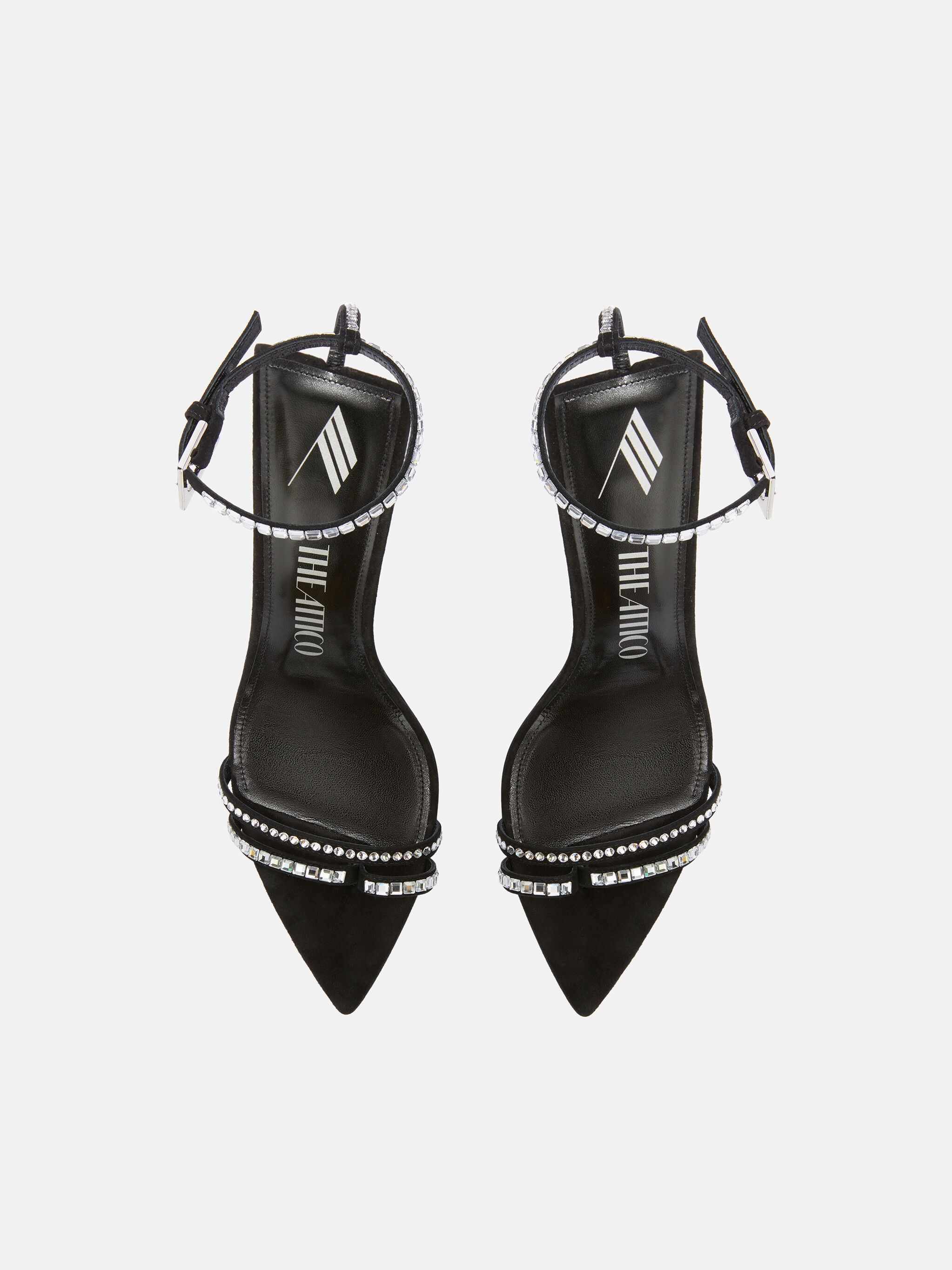 ''ESTER'' BLACK AND CRYSTAL SANDAL - 4