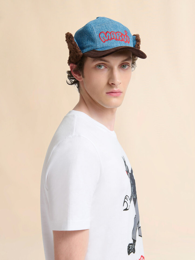 Marni BLUE BULL DENIM AVIATOR BASEBALL CAP outlook