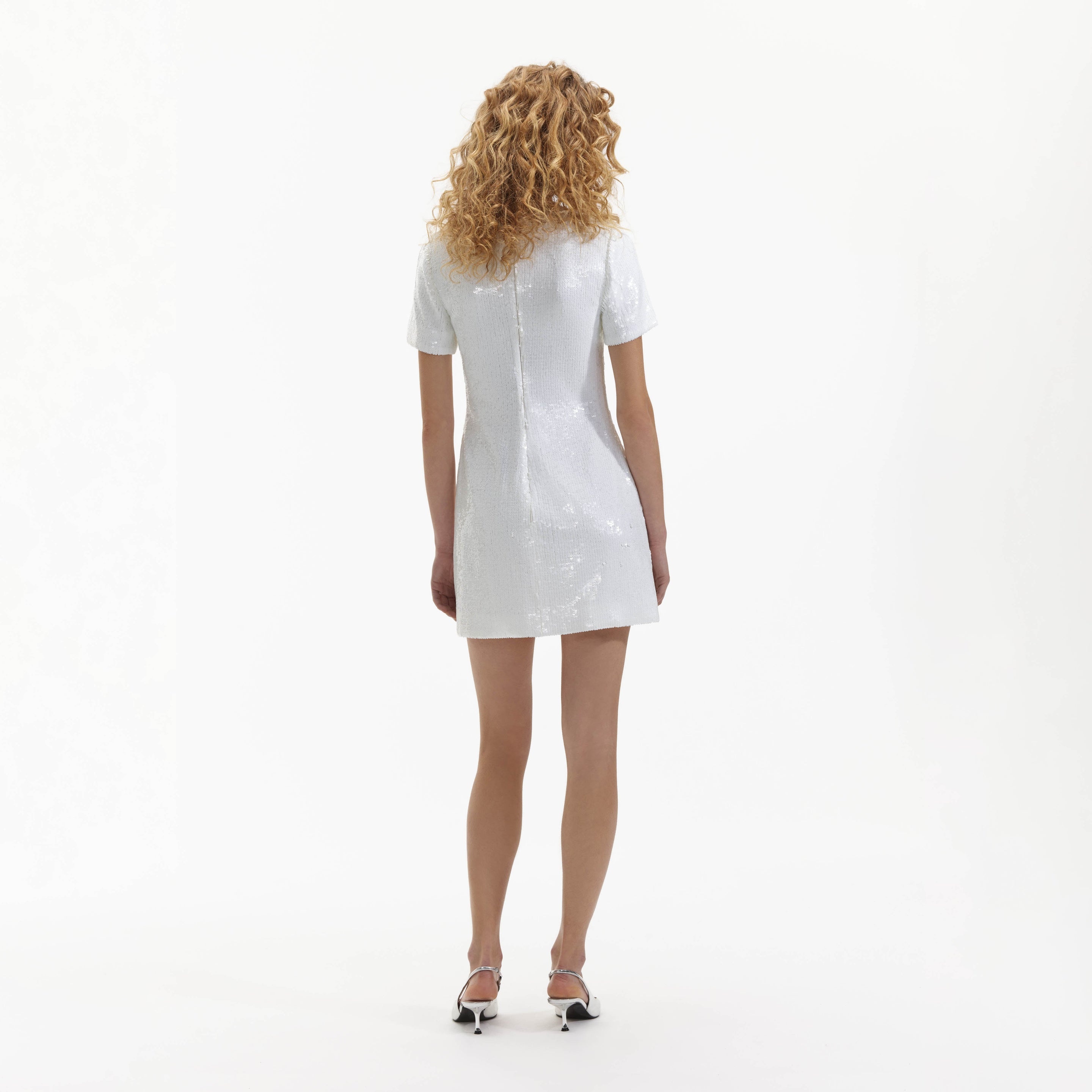 White Sequin Mini Dress - 3