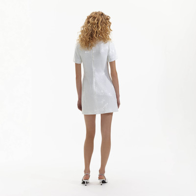 self-portrait White Sequin Mini Dress outlook