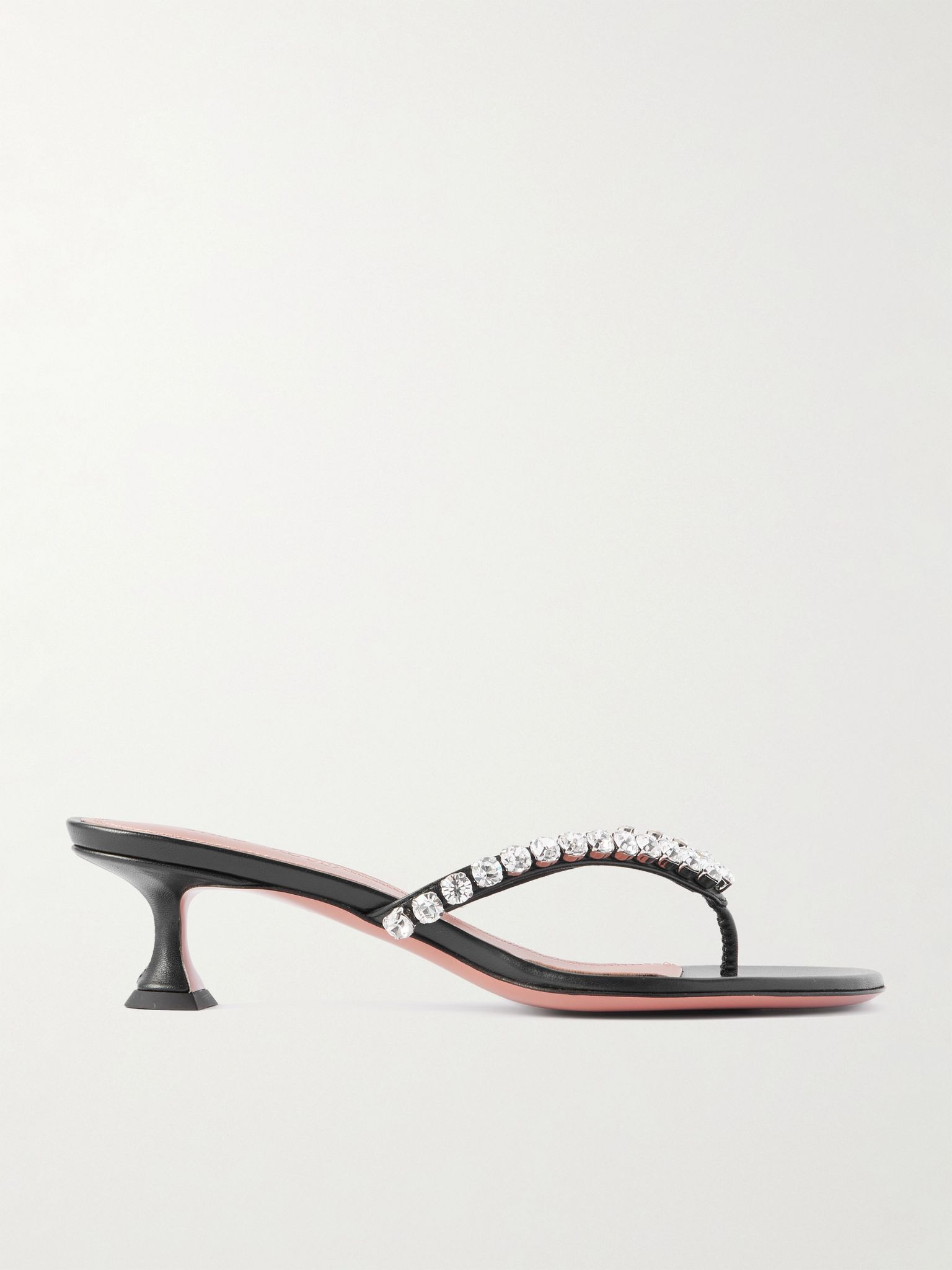 Gigi crystal-embellished leather sandals Black - 1