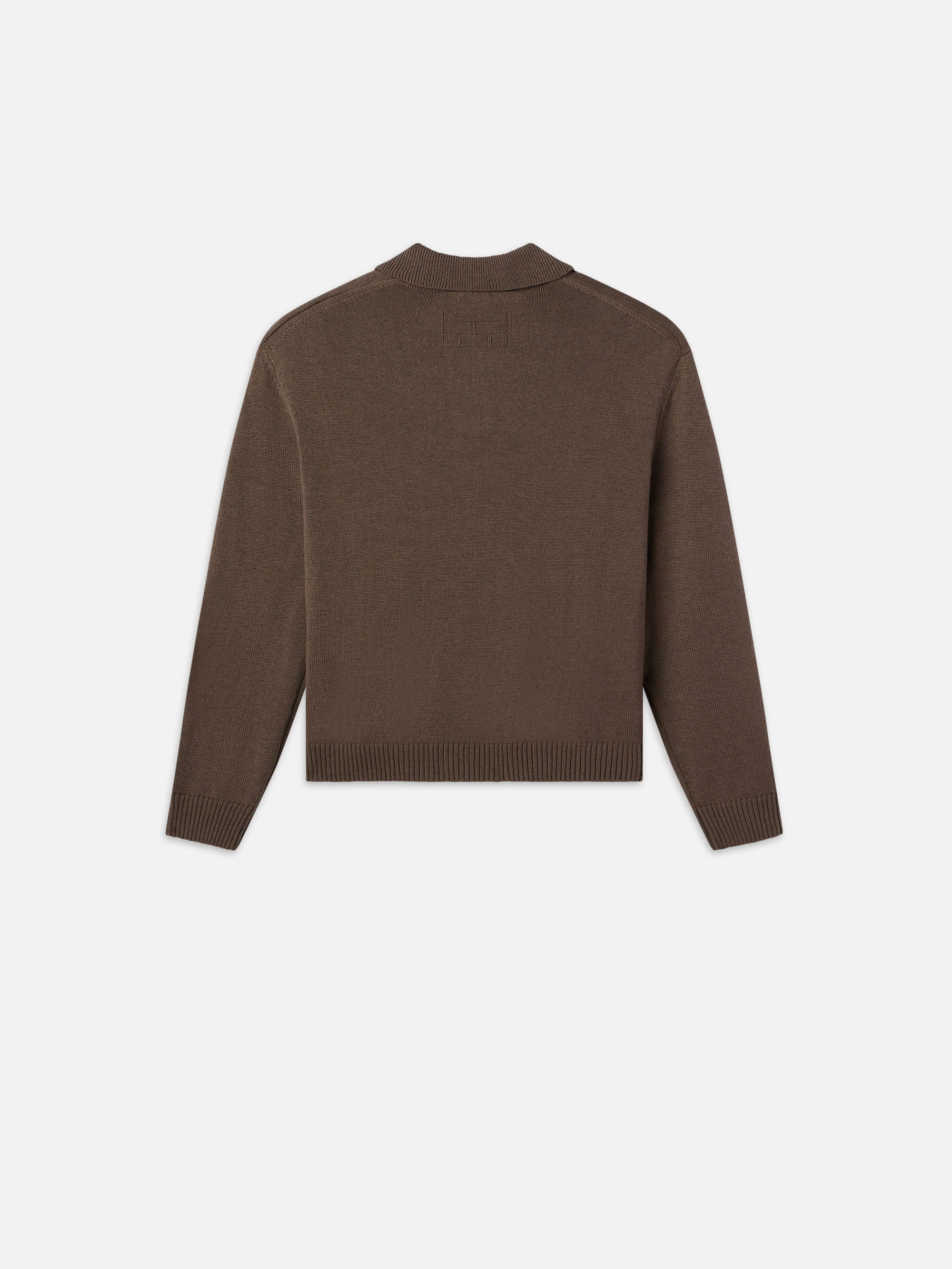 Silk Blend Polo Sweater in Soft Mocha - 5