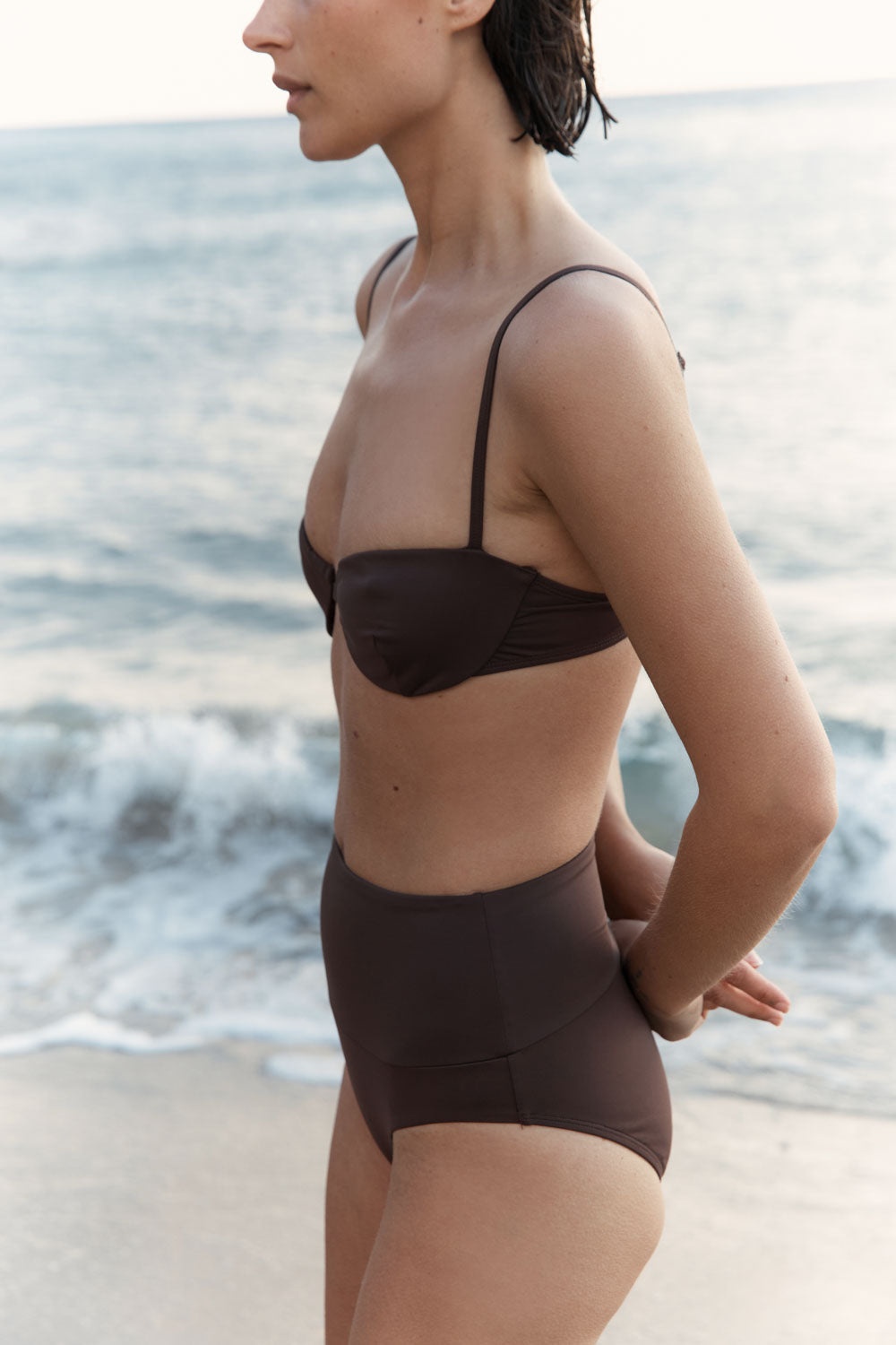 High Waisted Briefs - Cocoa - 6