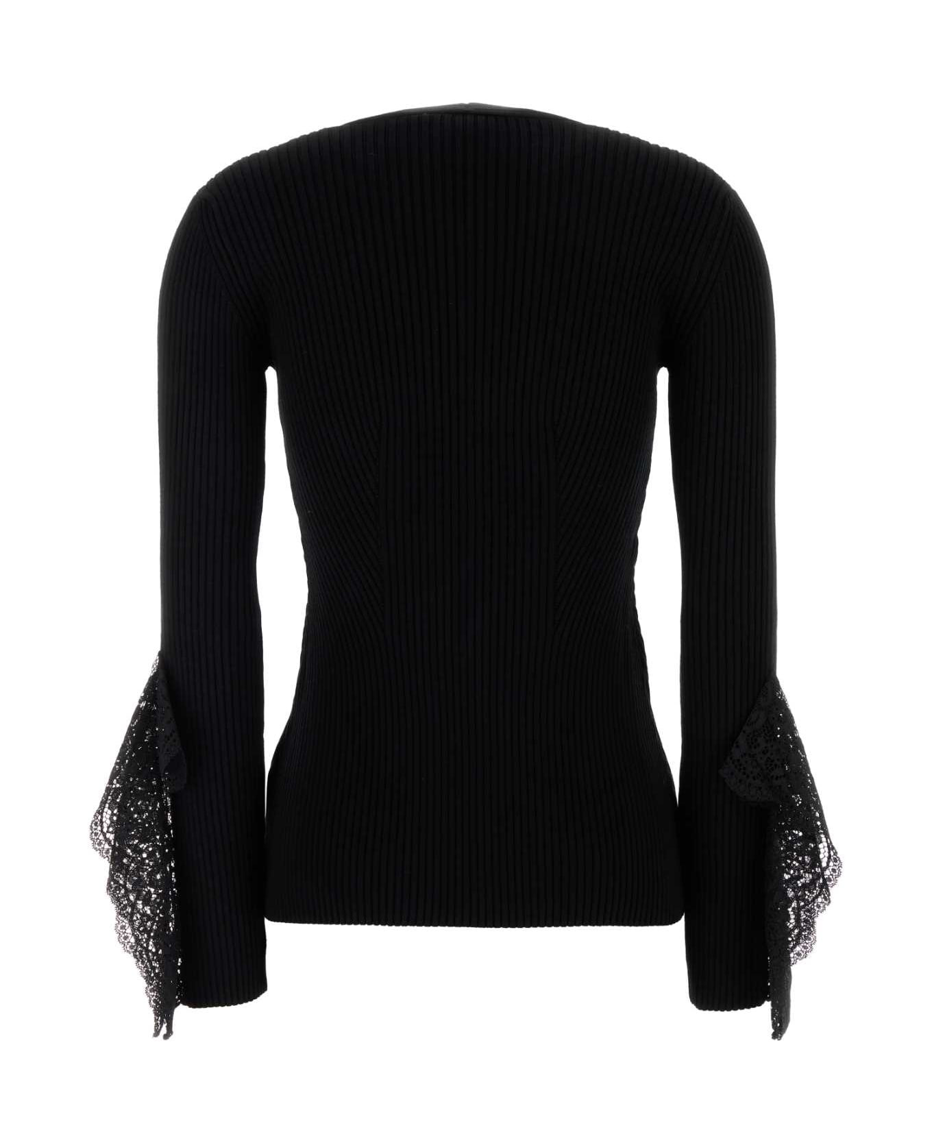 Black Viscose Blend Cardigan - 2