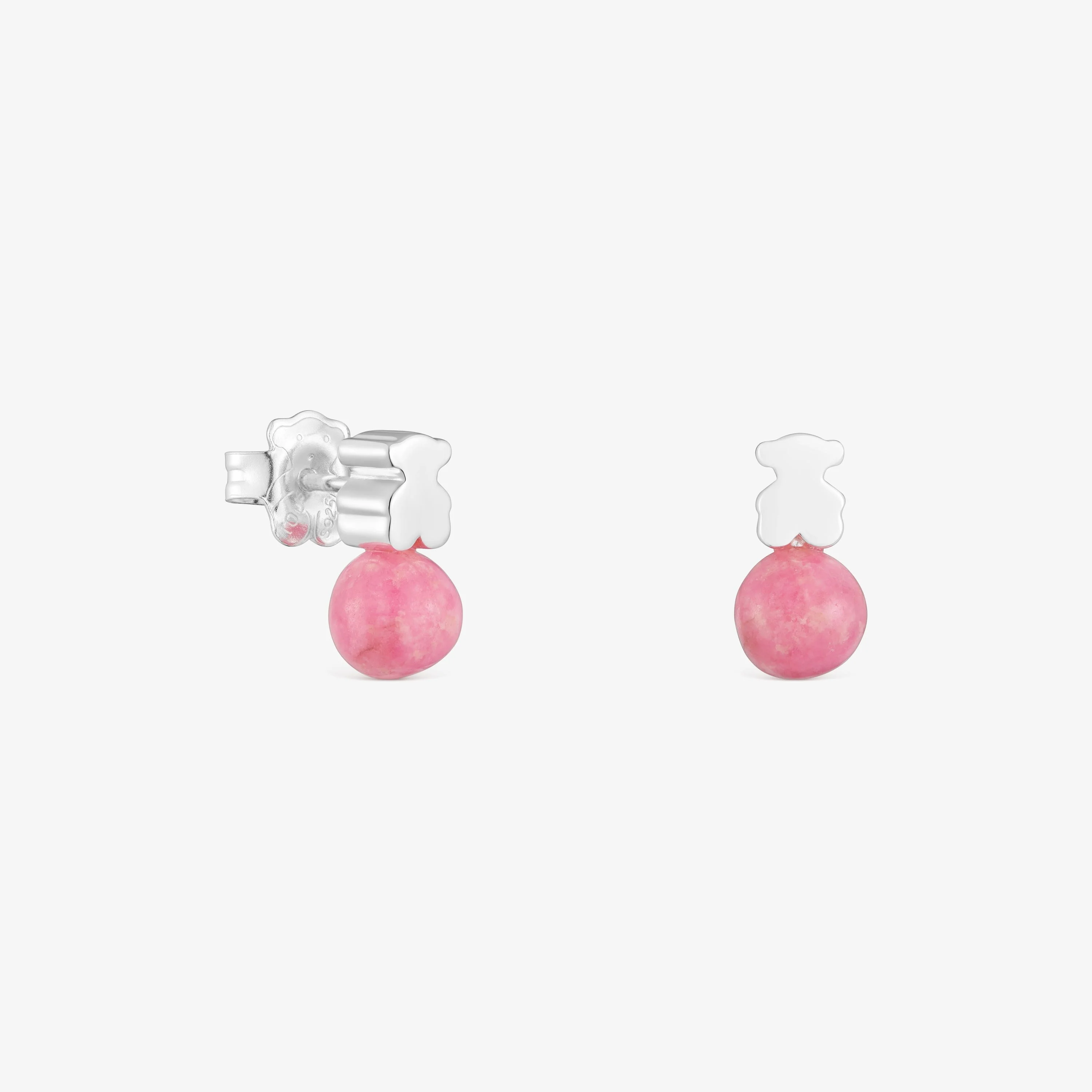 Silver Earrings with rhodonite Icon Mesh - 1