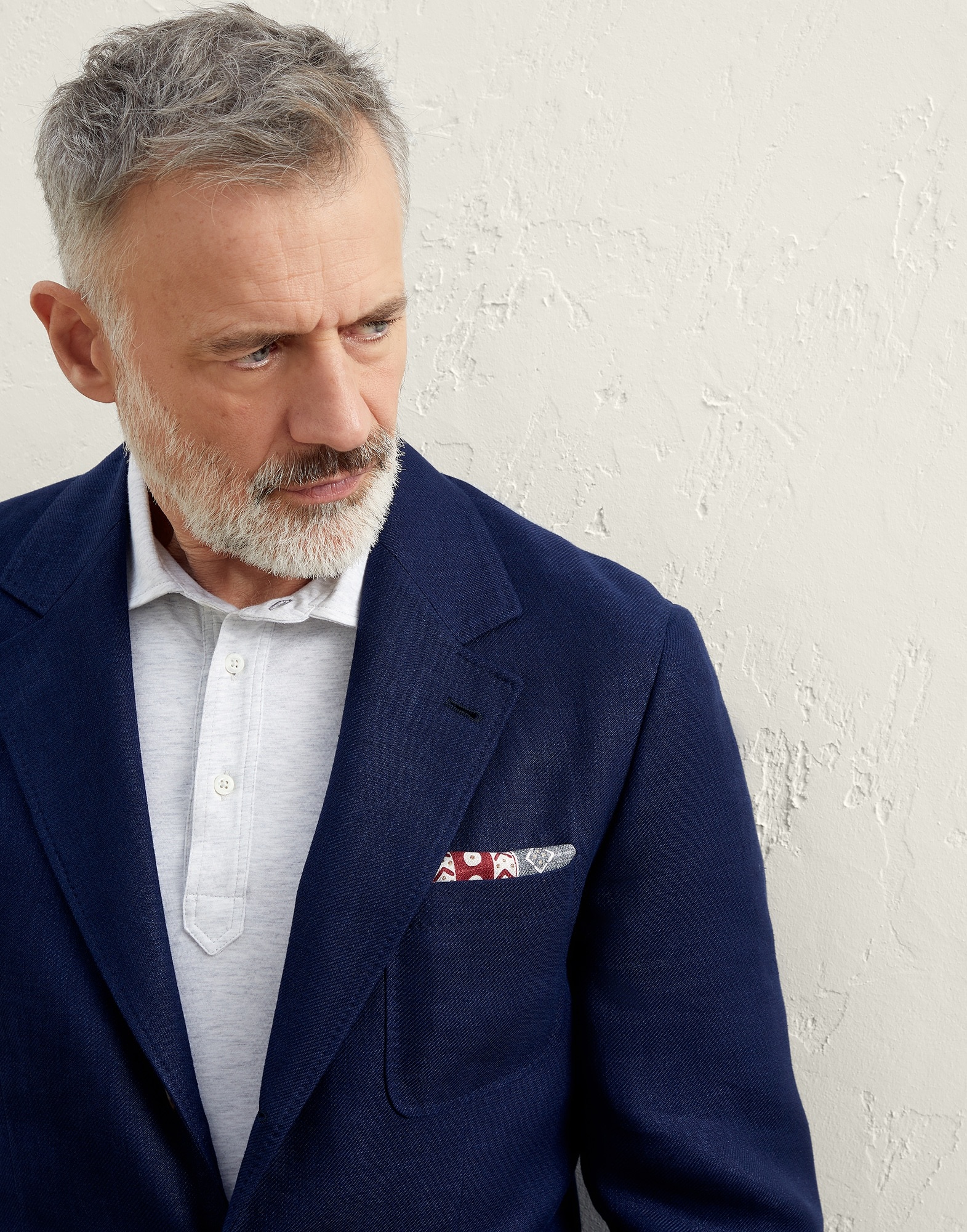 Silk pocket square with pattern and border - 3