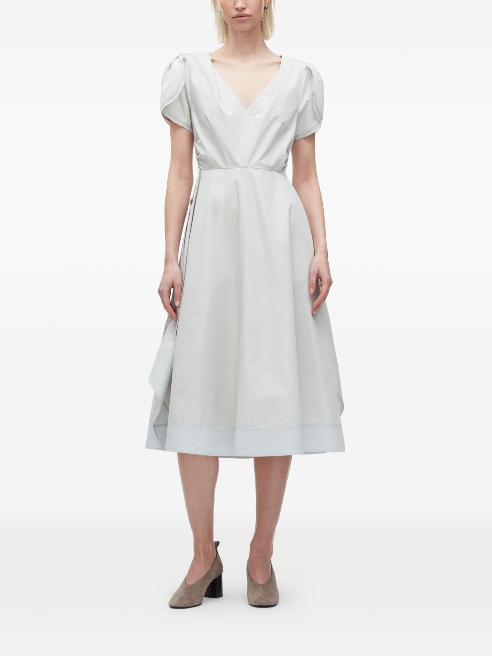 puff-sleeve asymmetrical dress - 2