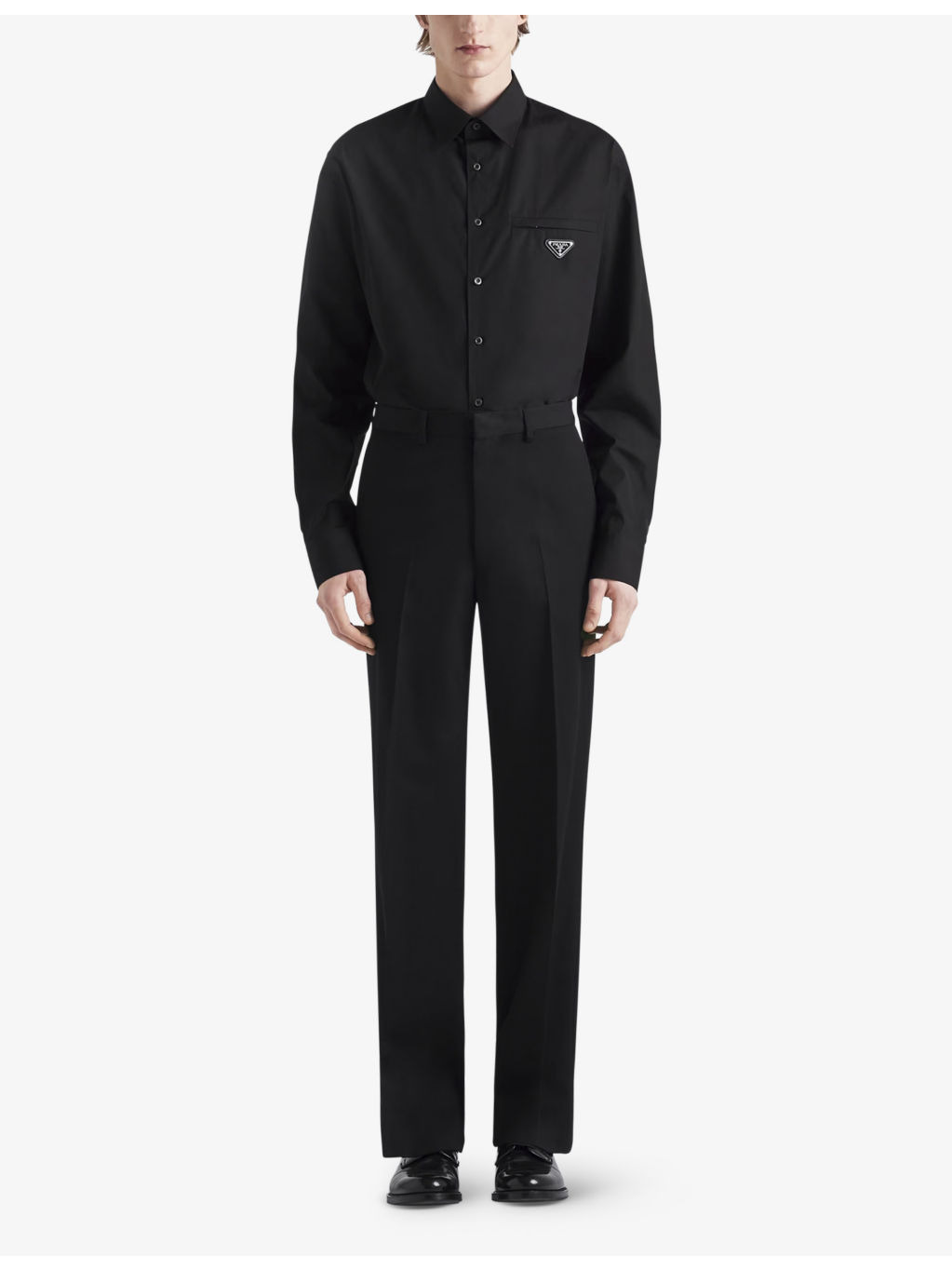 Classic-collar oversized-fit cotton shirt - 2
