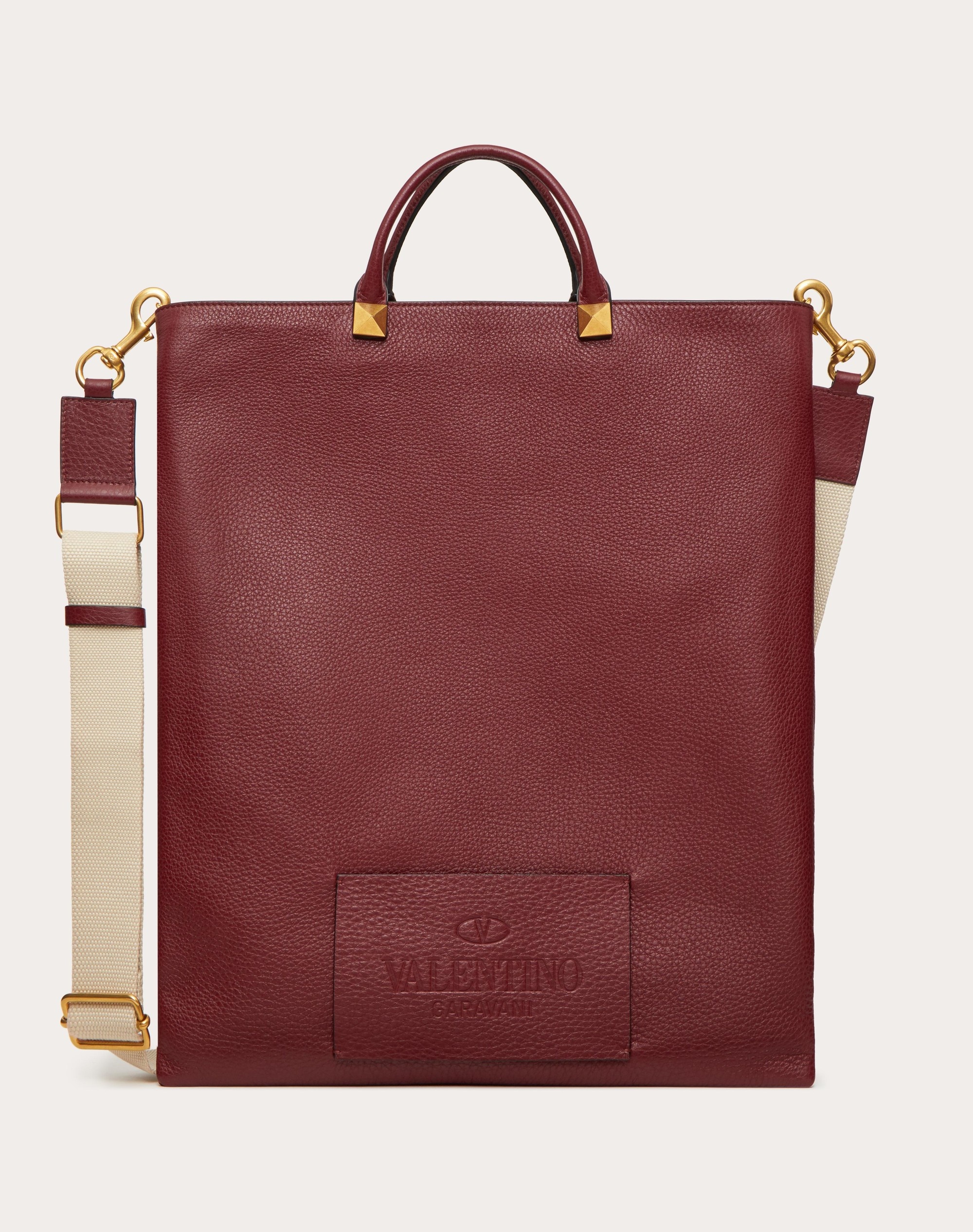 VALENTINO GARAVANI IDENTITY FLAT LEATHER TOTE BAG - 1