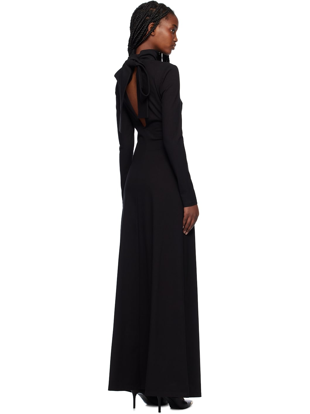 Black Gothic Logo Maxi Dress - 3