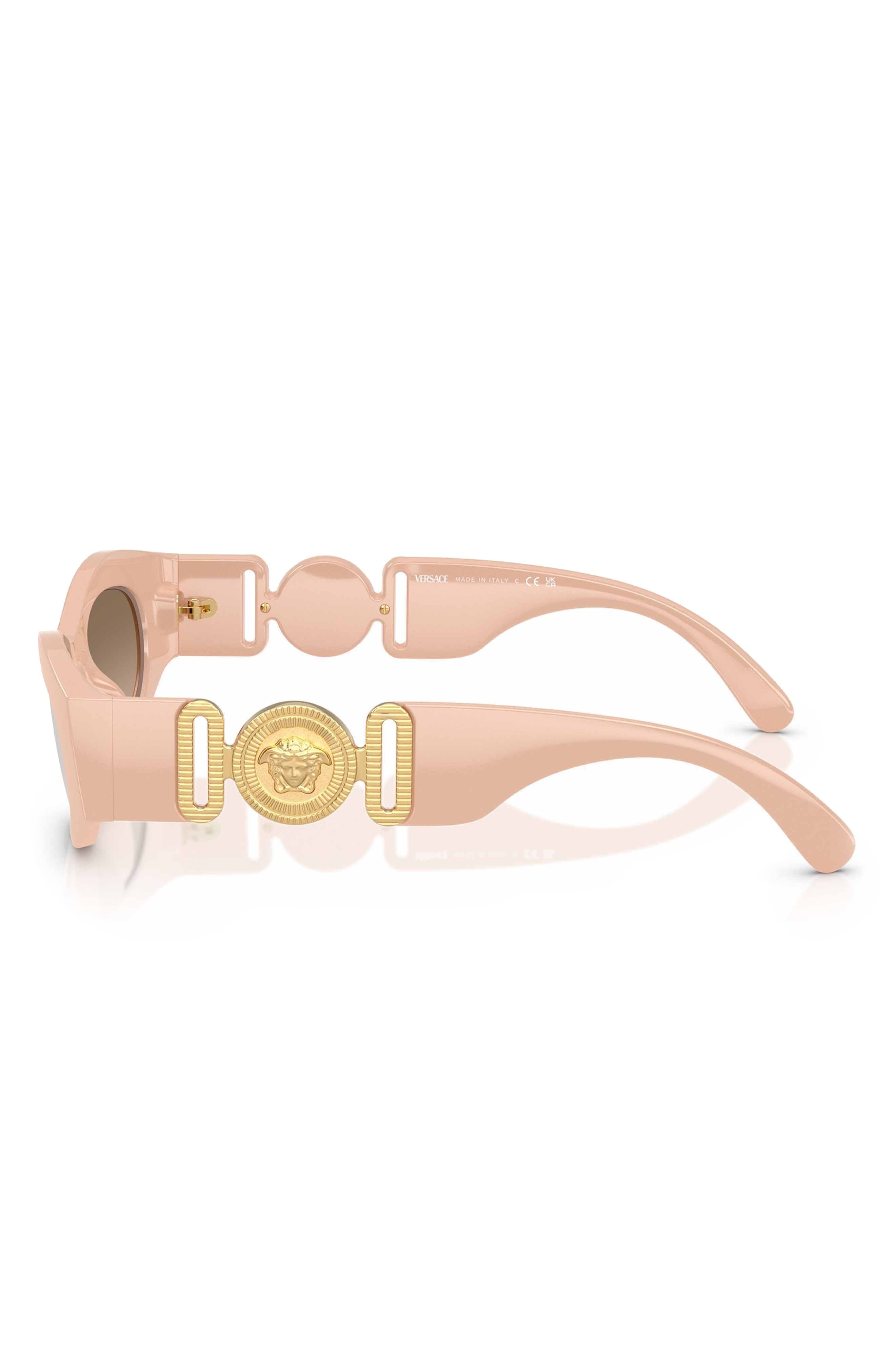 Versace 51mm Oval Sunglasses in Light Beige at Nordstrom - 3