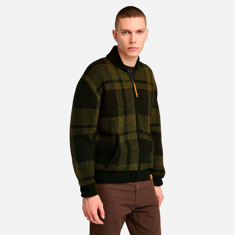 Men's Plaid Full Zip Cardigan 3