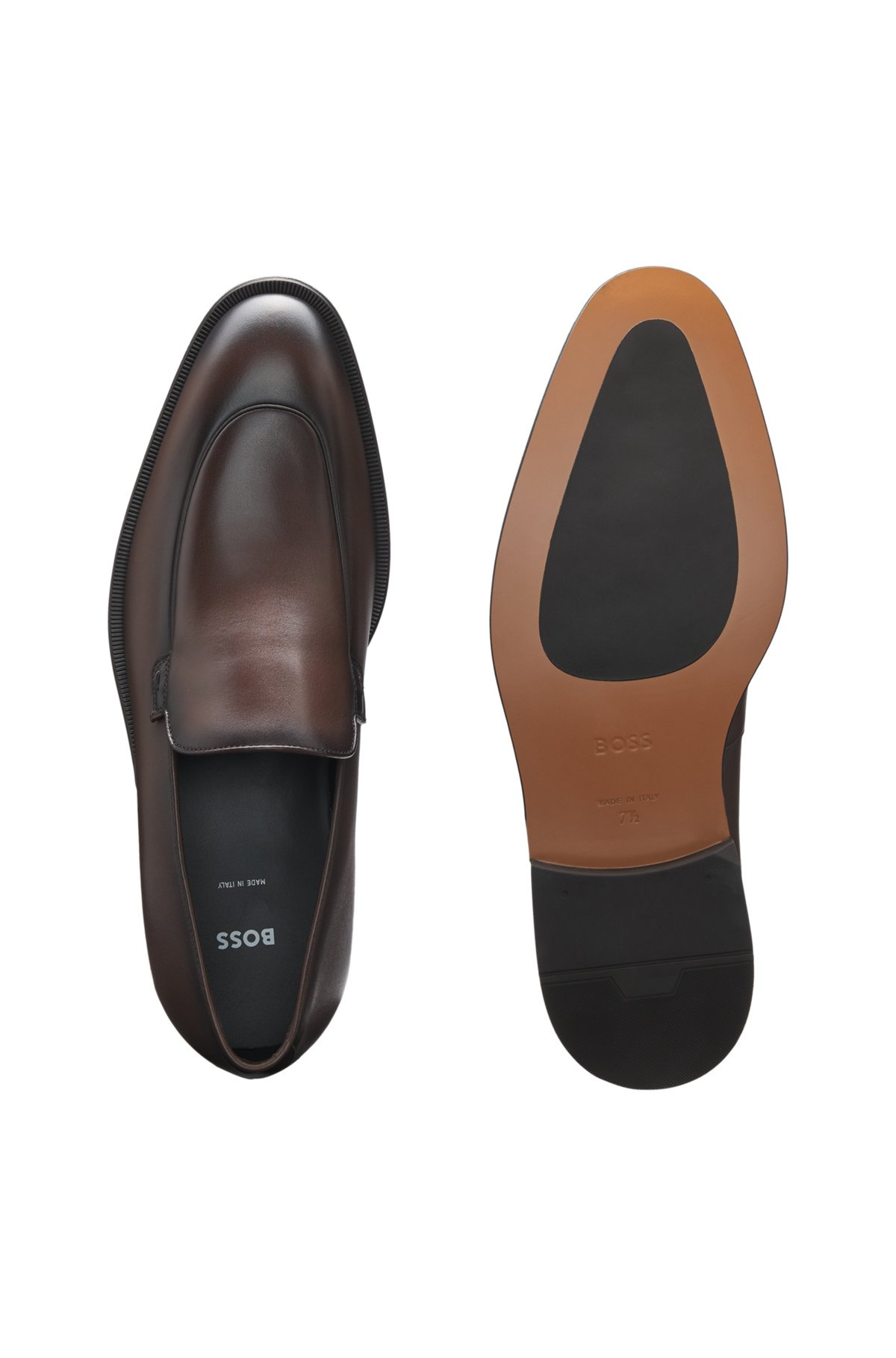 LEATHER LOAFERS WITH APRON TOE - 4