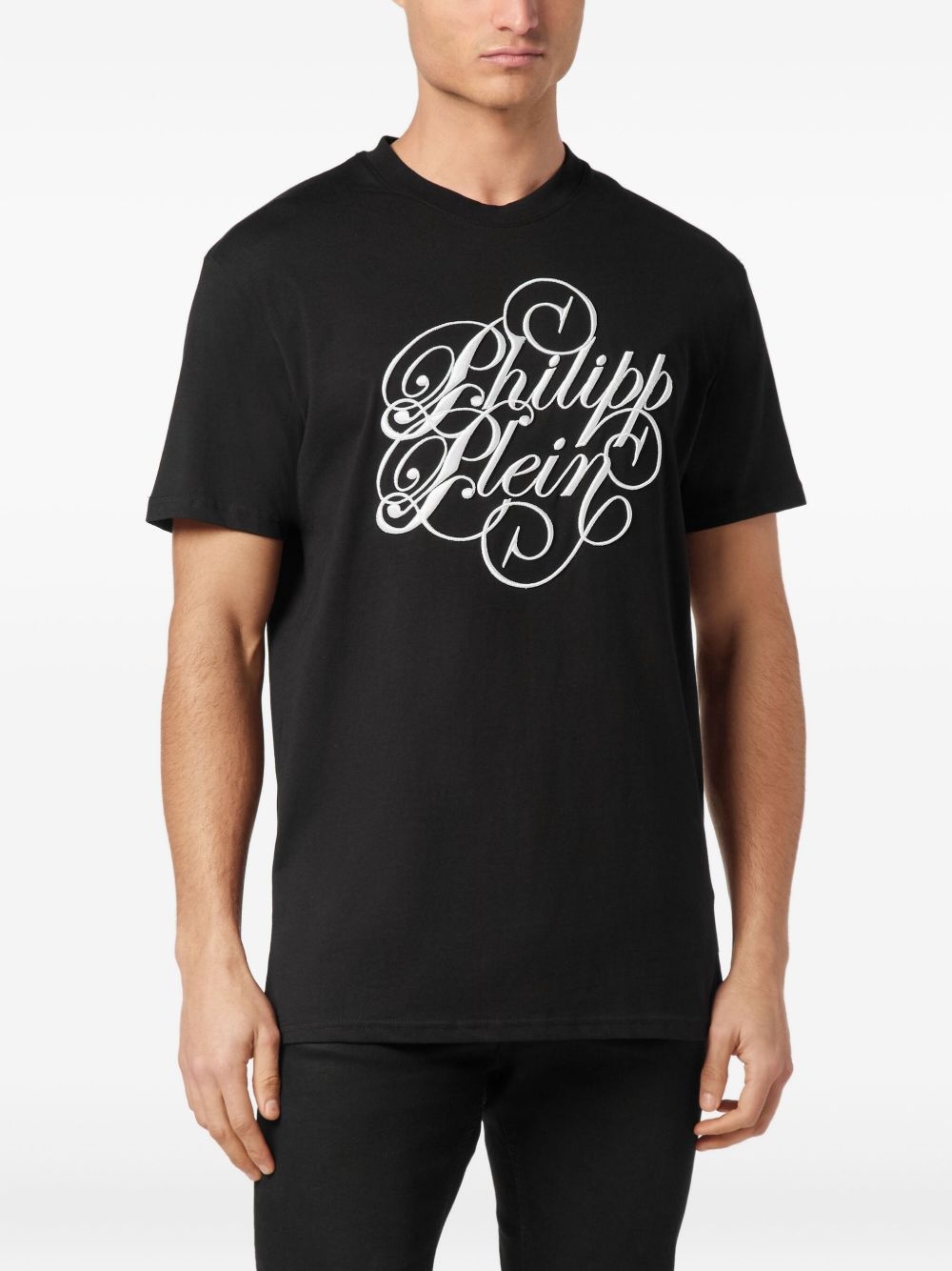Plein Coursive-embroidered T-shirt - 3